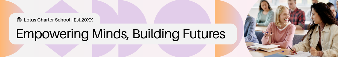 Purple and Orange Charter School LinkedIn Company Cover Image