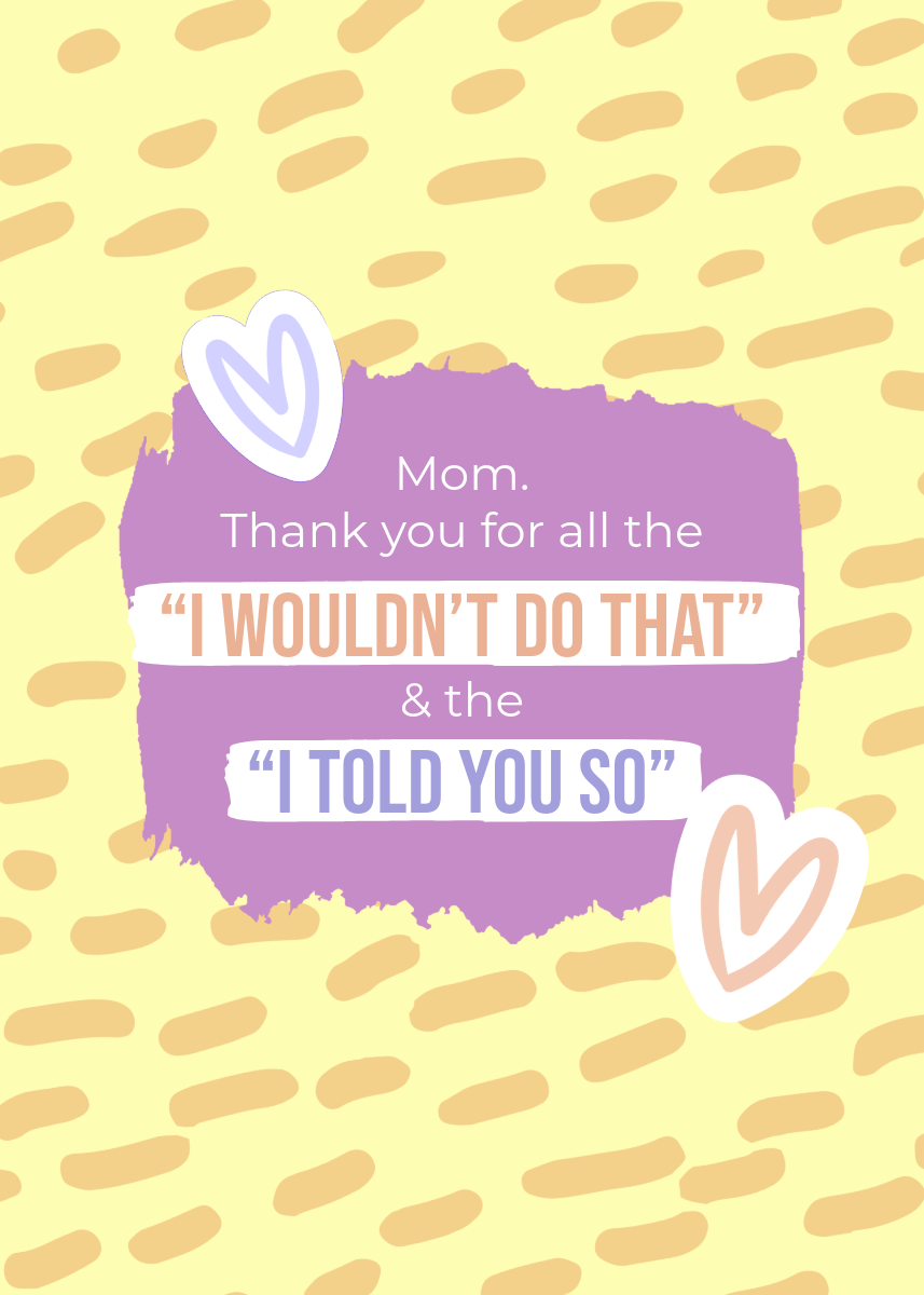 Purple And Yellow Doodles Funny Mothers Day Card