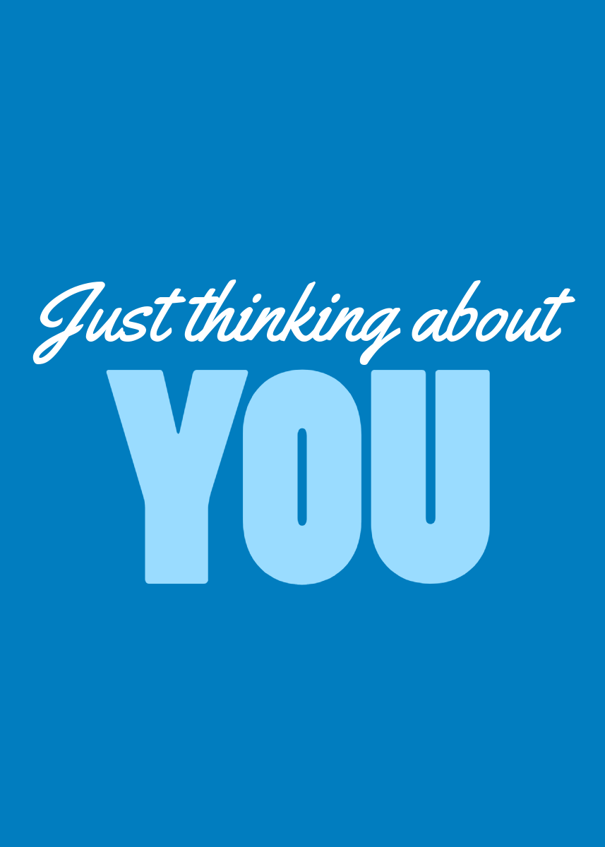 Blue & White Thinking Of You Greeting Card