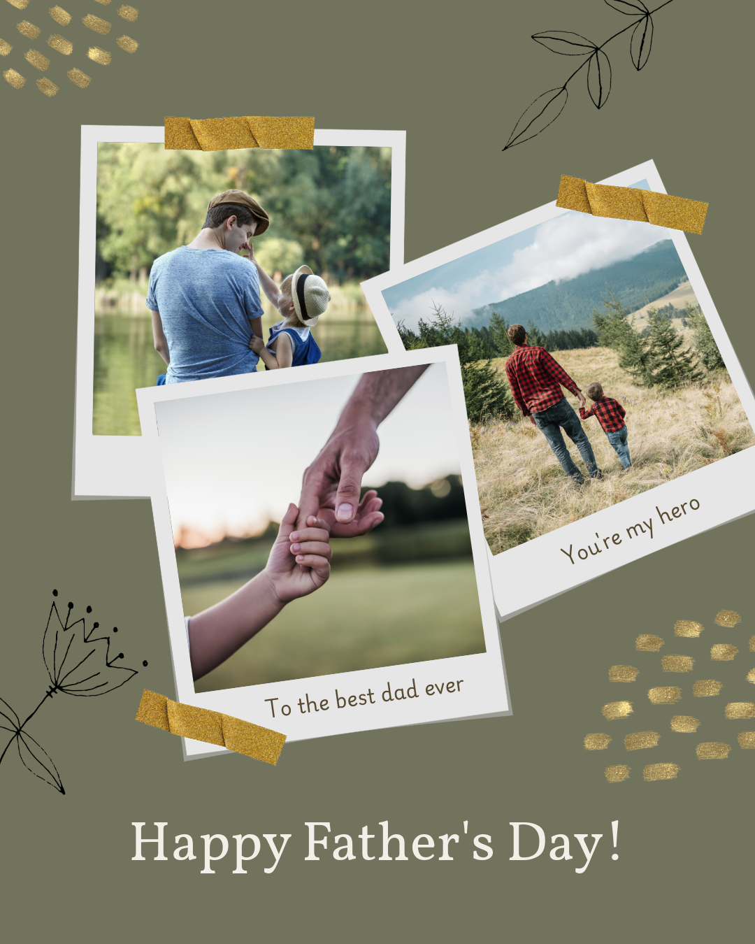 Olive Green And Gold Father's Day Instagram Post