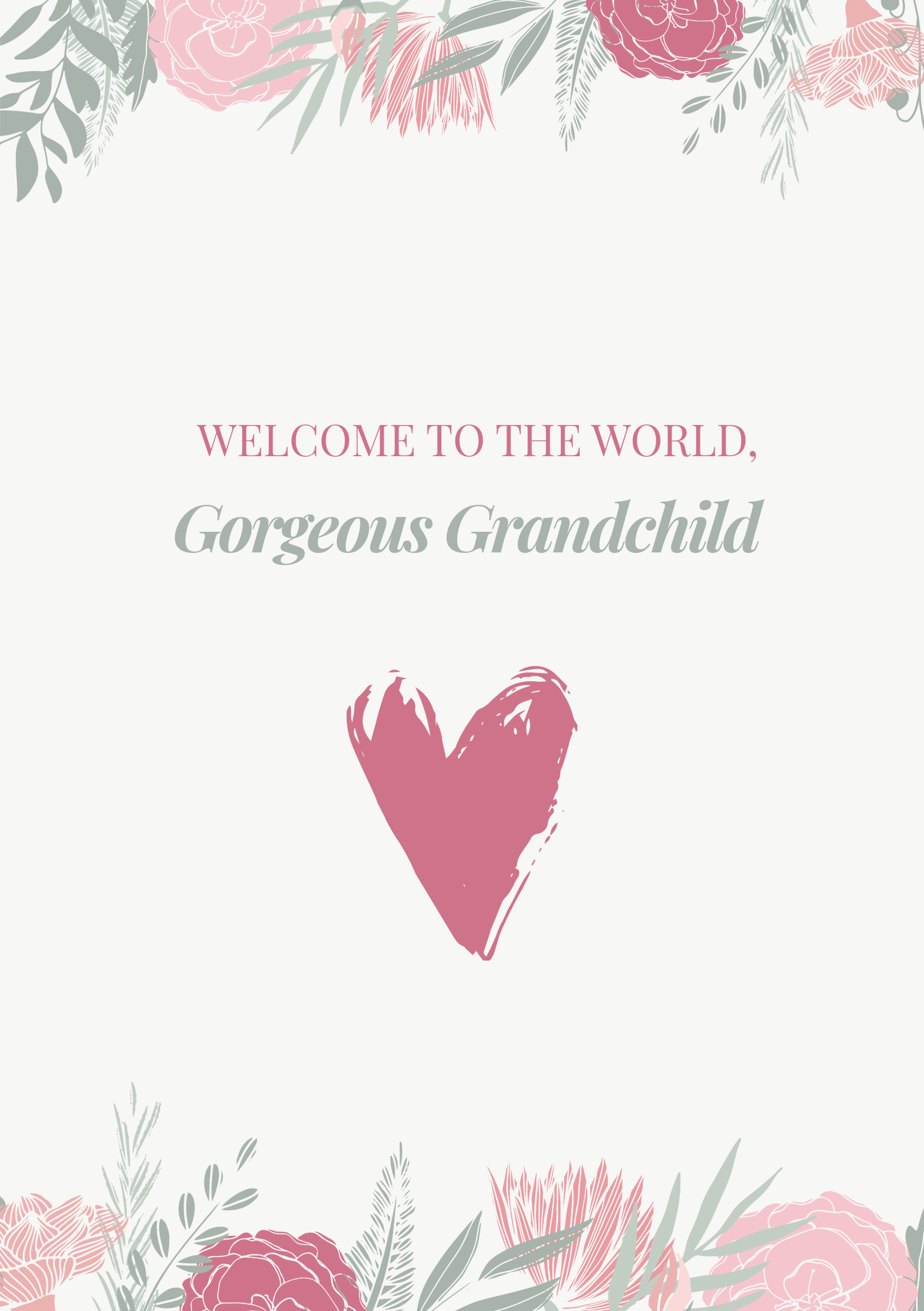 Cream New Baby Greeting A5 Card