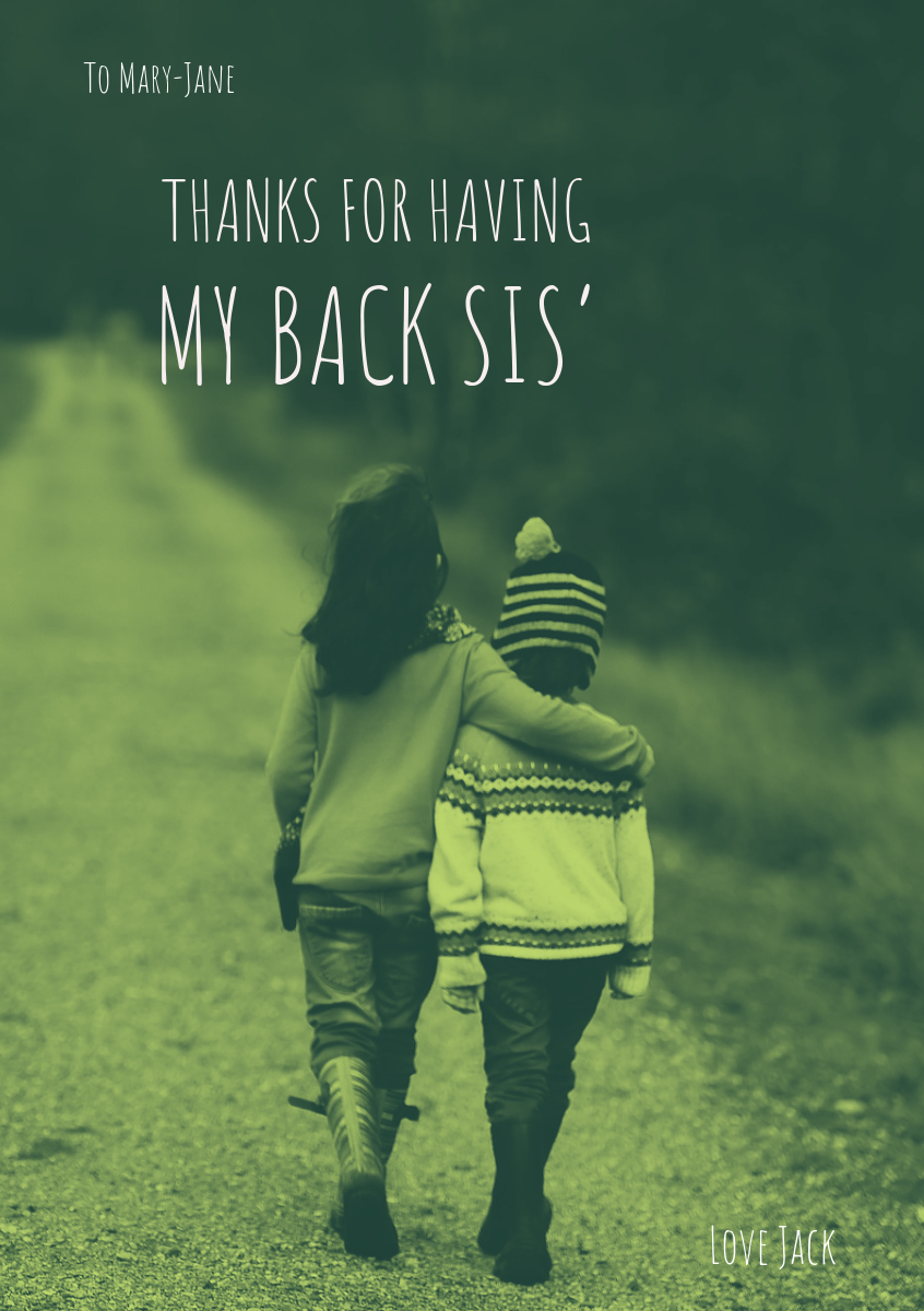 Photo Of Girl Embracing Boy Thank You Card