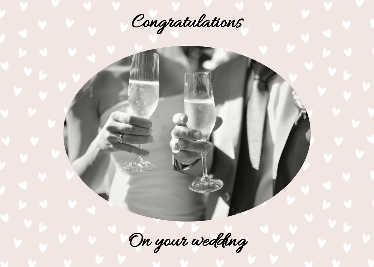 Pink Wedding Greeting Card