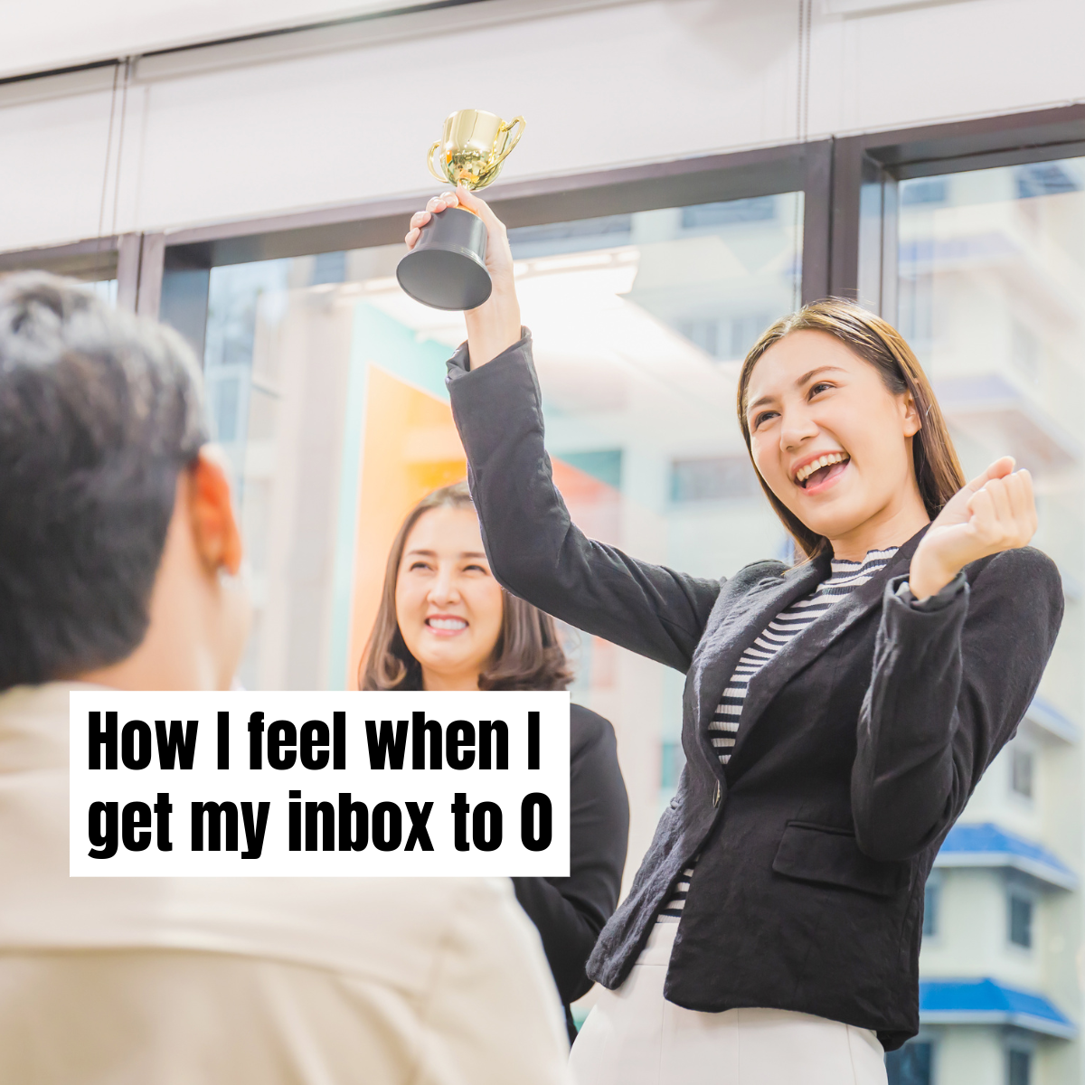 Grey Email Inbox Zero Celebration Meme