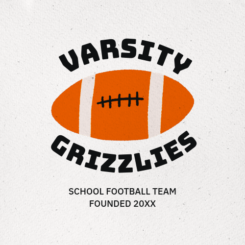 Dark Black and Orange School Sports Club Logo