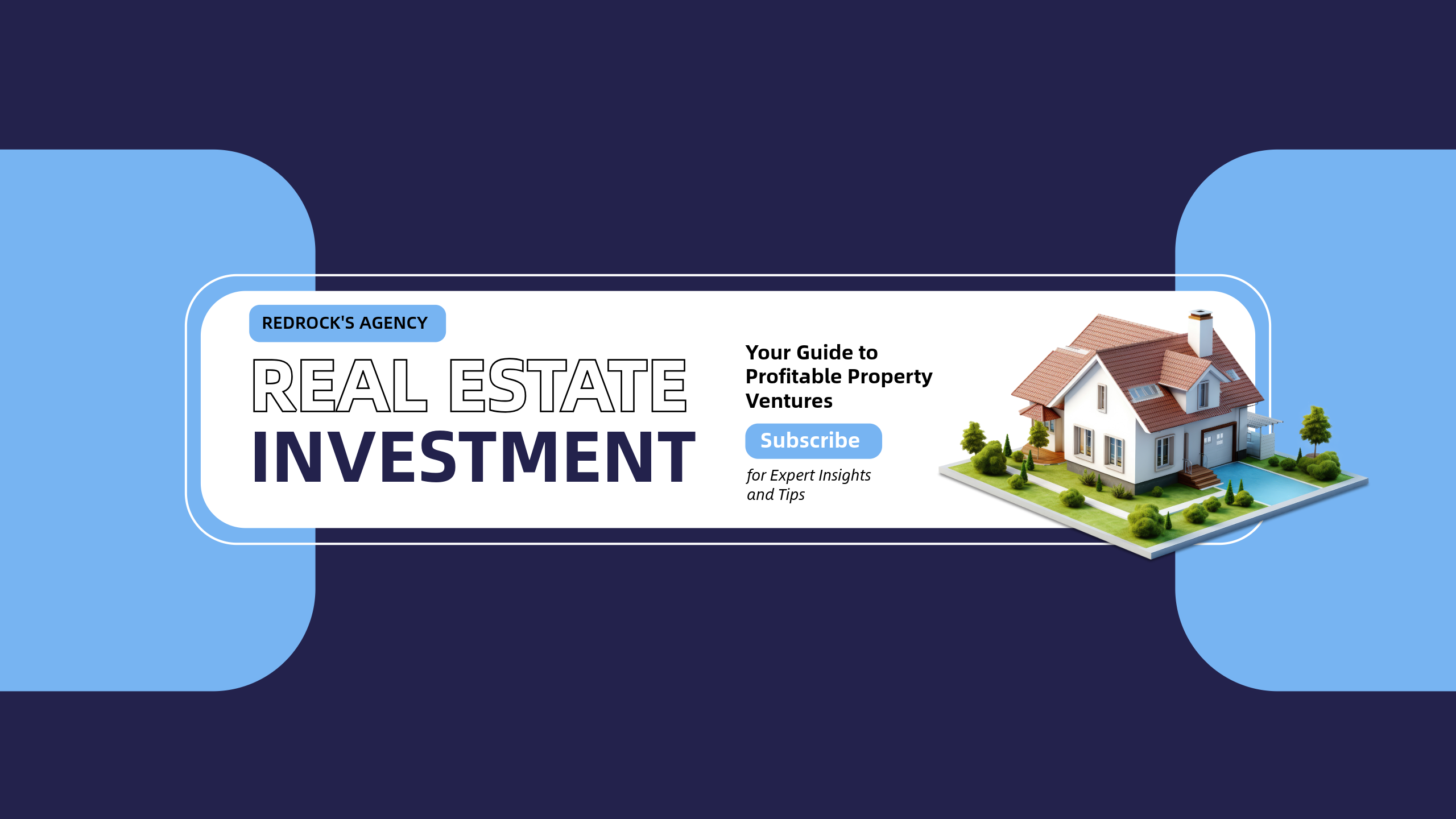 Blue and White Real Estate Investment YouTube Banner