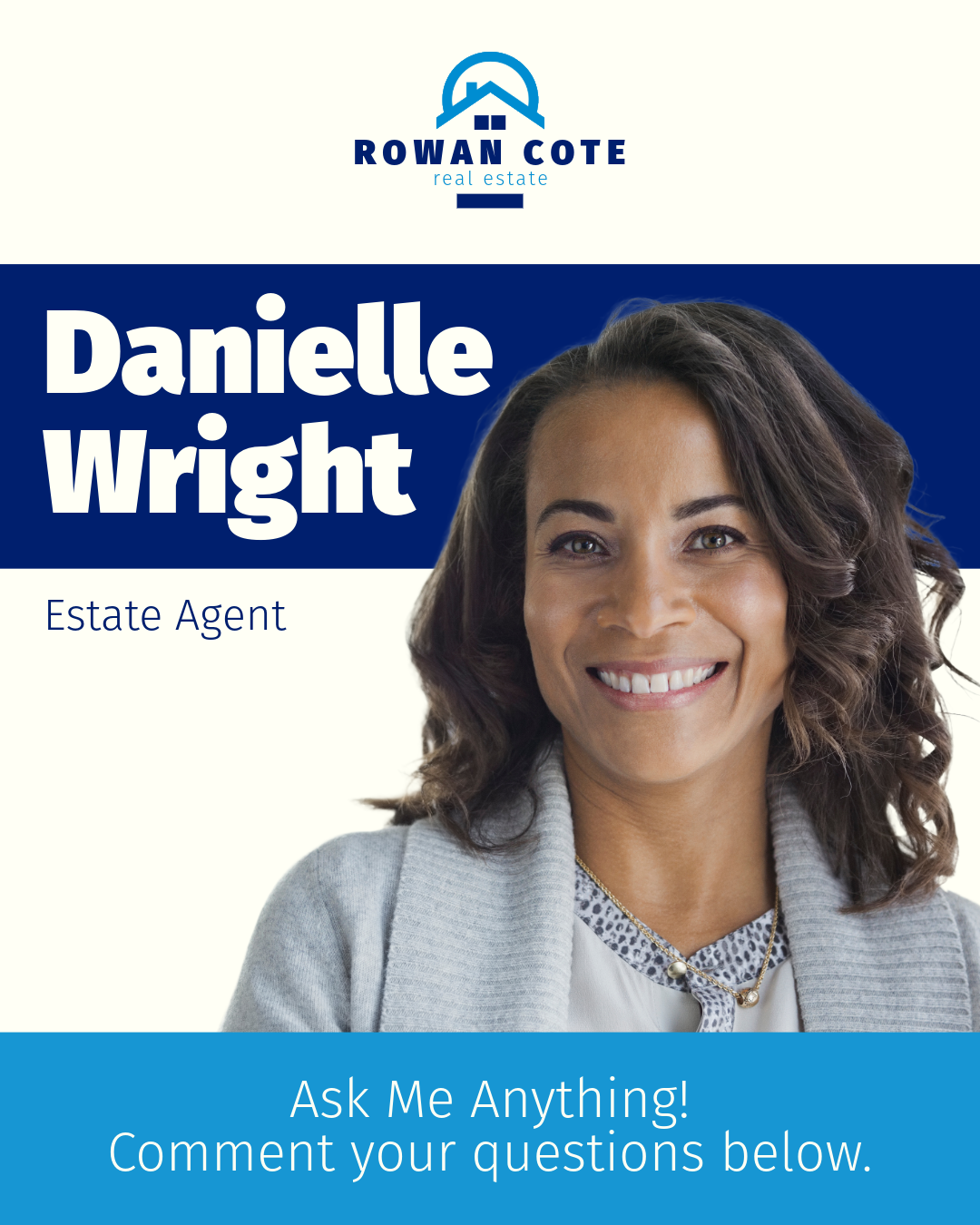 Blue Real Estate Instagram Portrait Post