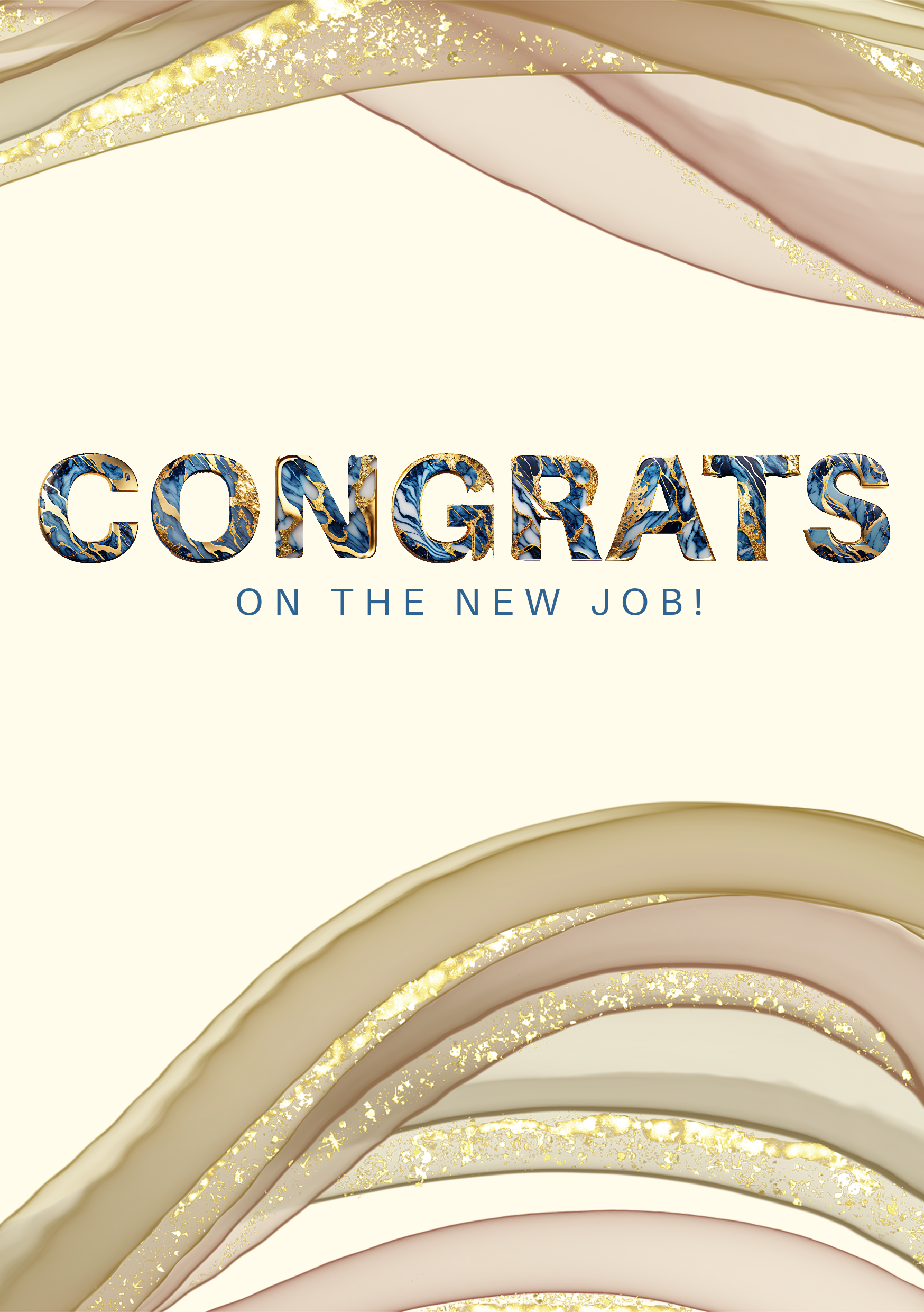 Gold and Cream Congratulations Card A5