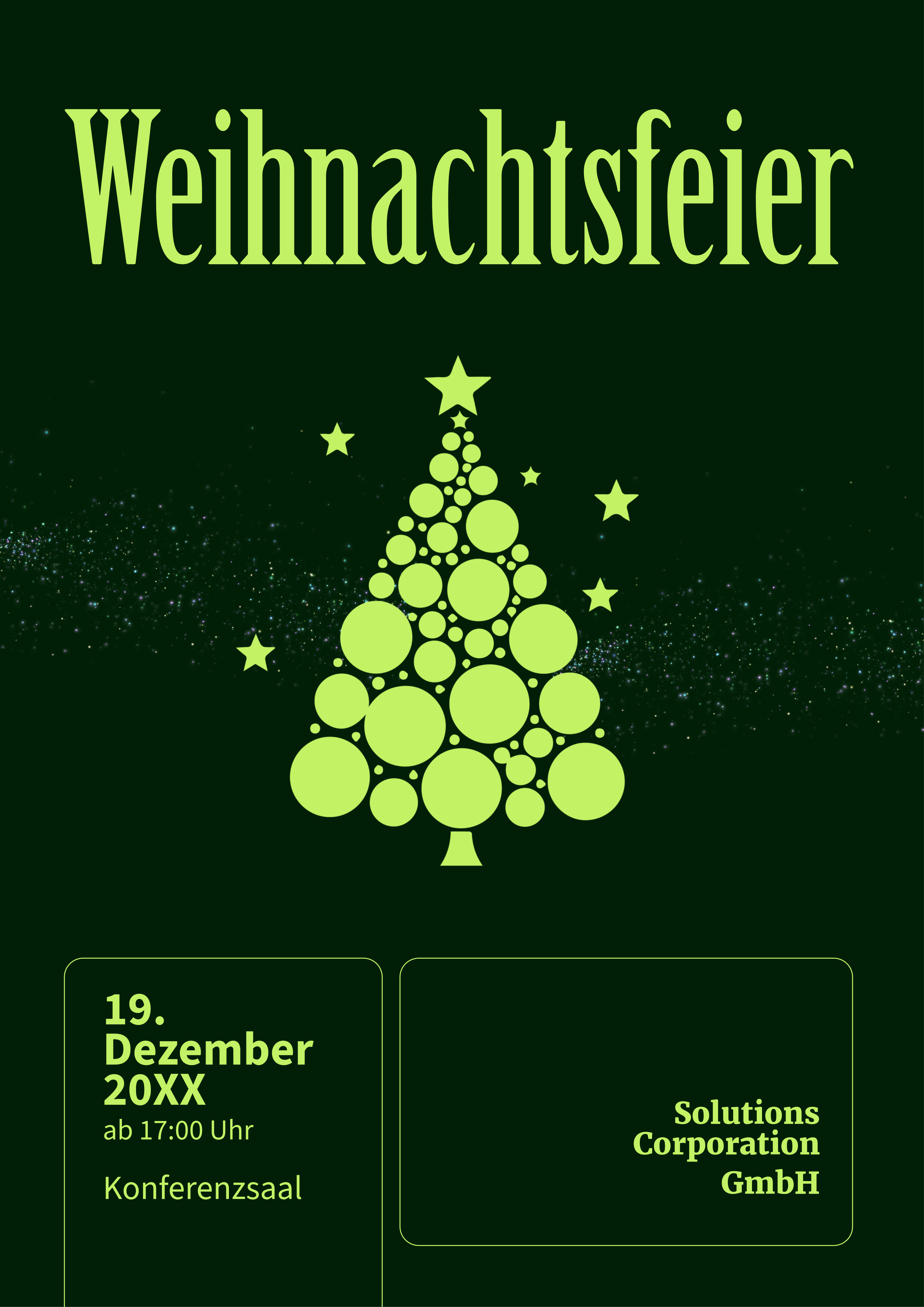 Poster Grun Weihnachtsfeier