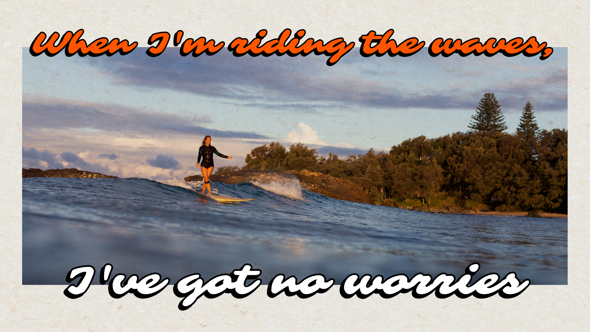 Orange and Blue Surfing Quote Desktop Wallpaper