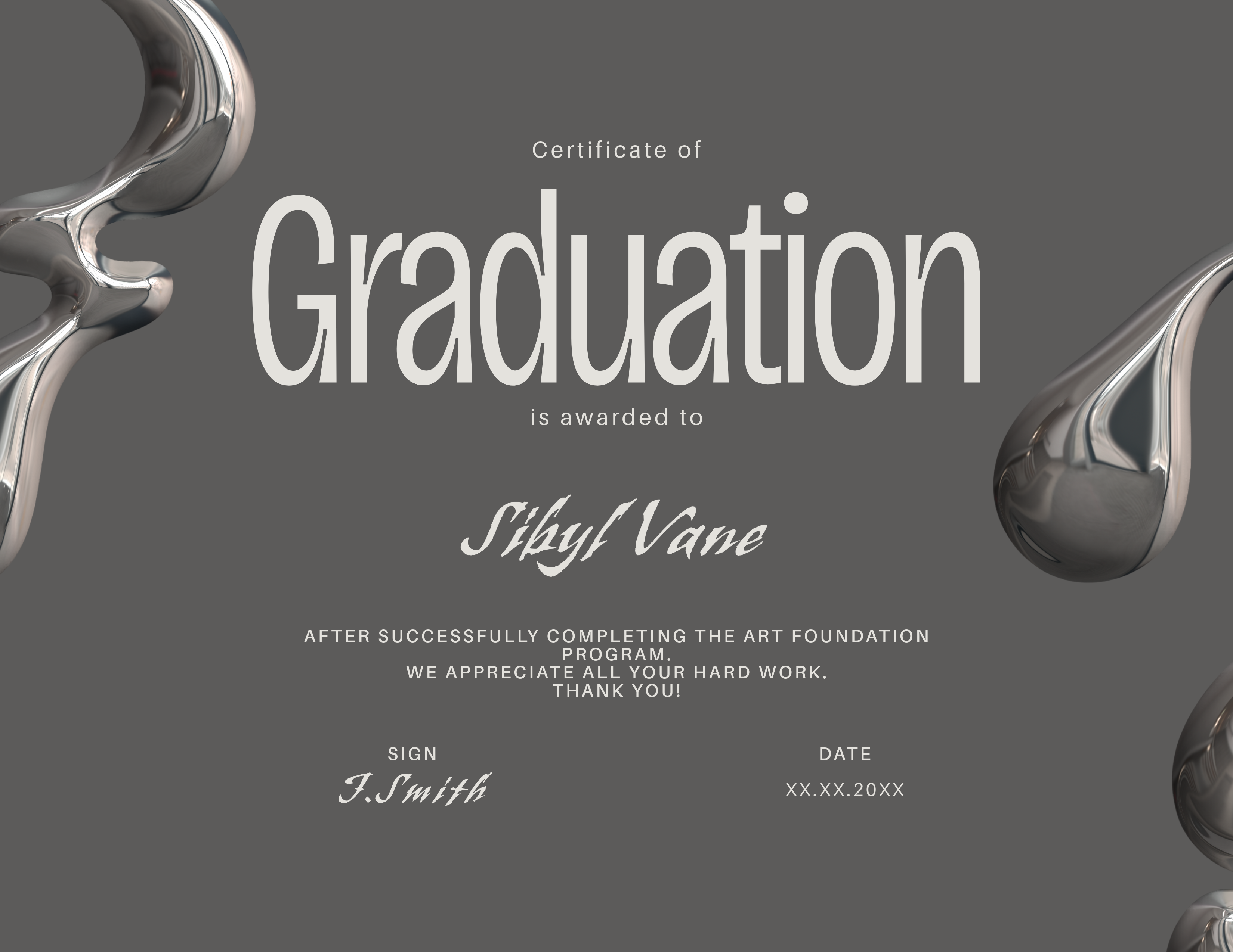 Gray Graduation Certificate
