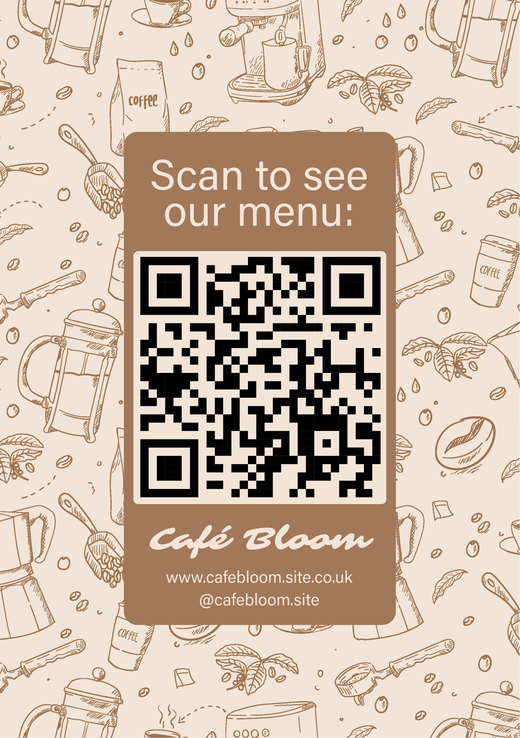 Brown Café QR Code Menu