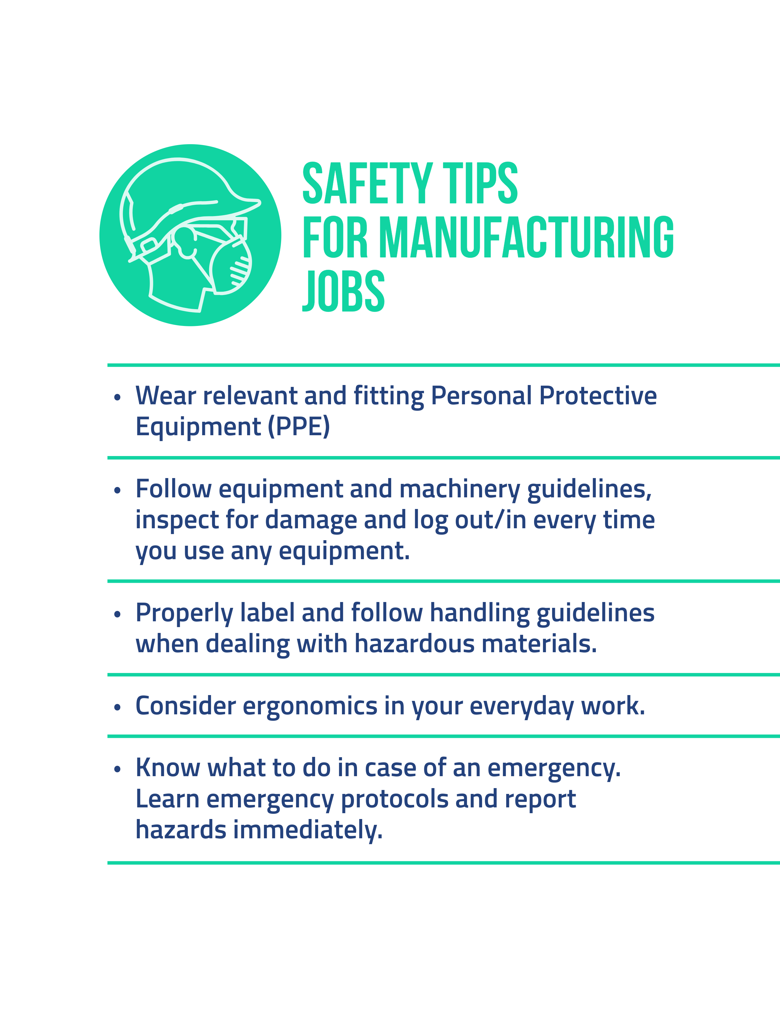 Blue and Green Manufacturing Wellness Tips Flyer