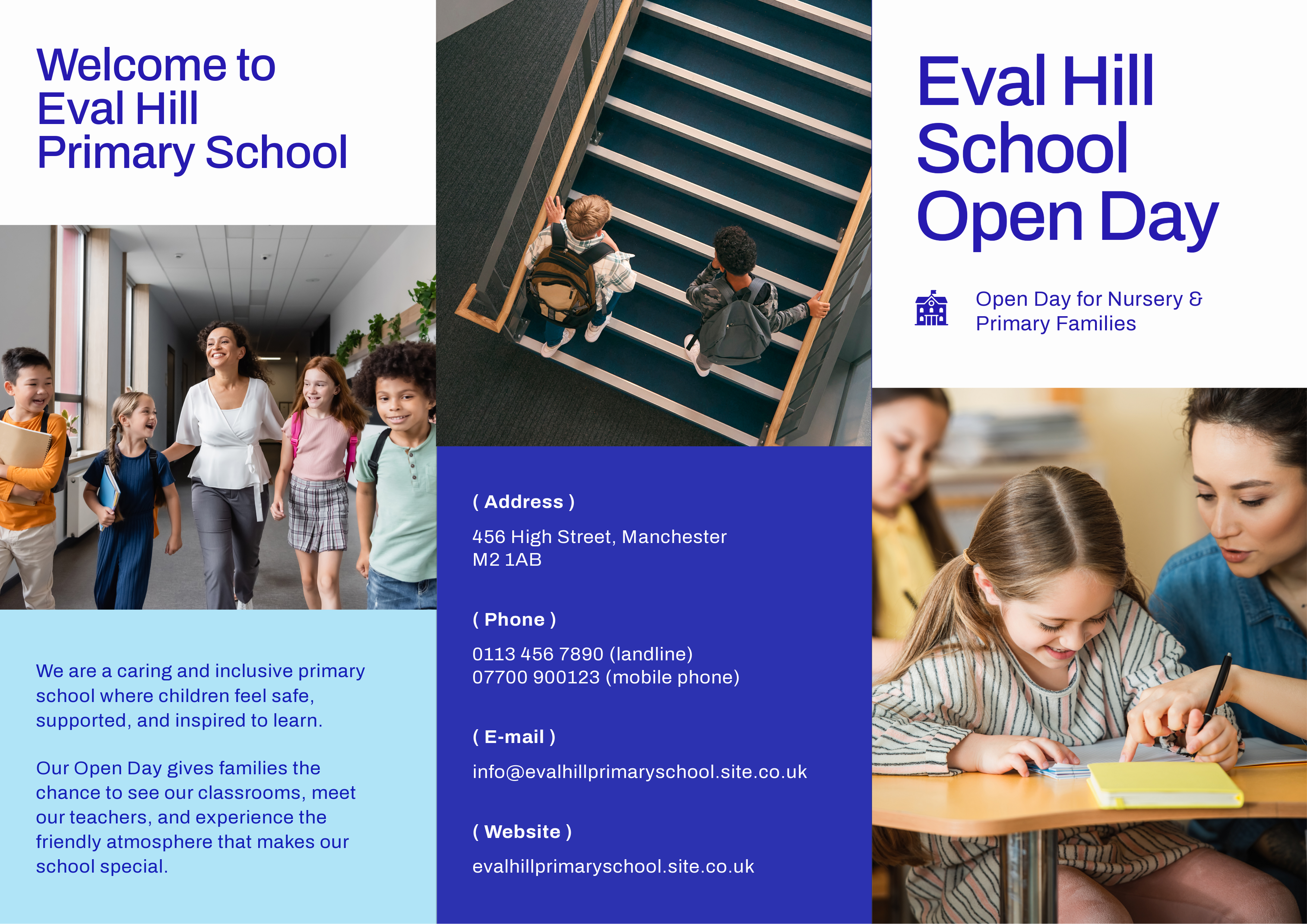 Blue and White School Open Day Brochure