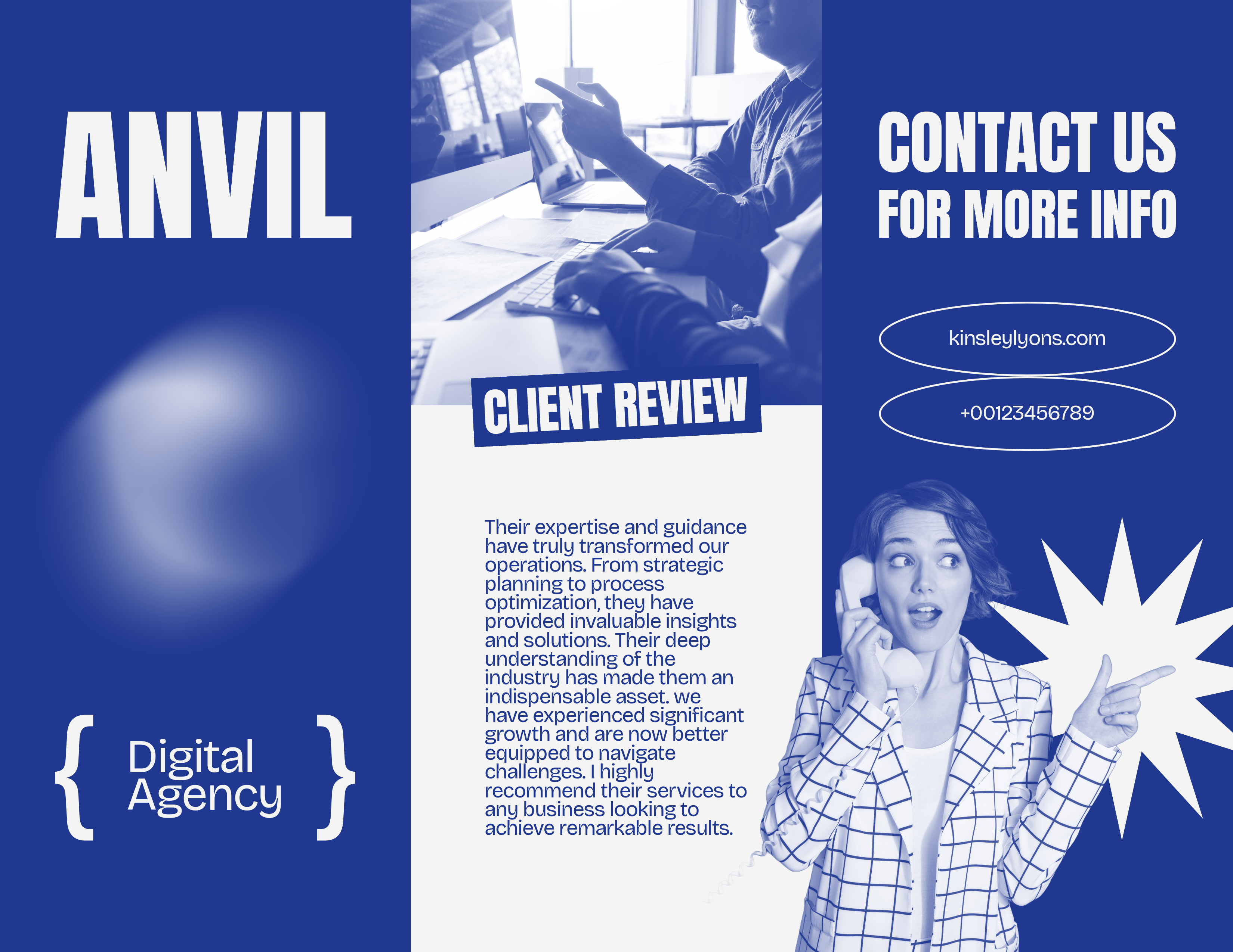 Blue and White Anvil Digital Agency Brochure