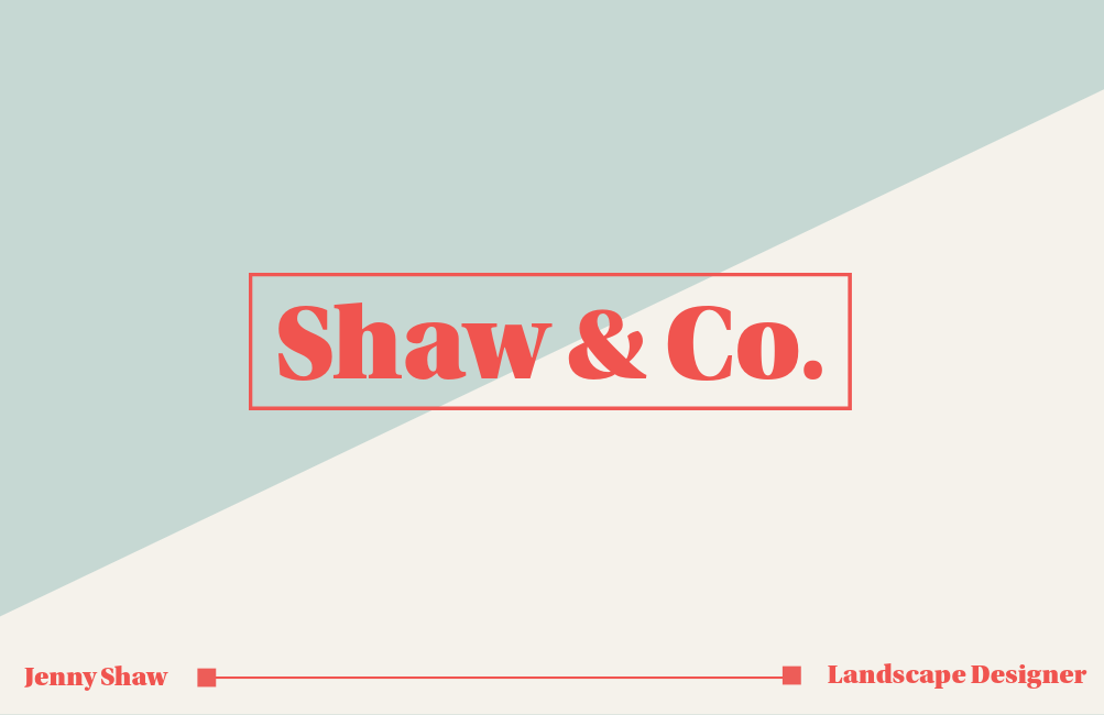 Red & Blue Diagonal Cut Business Card Horizontal