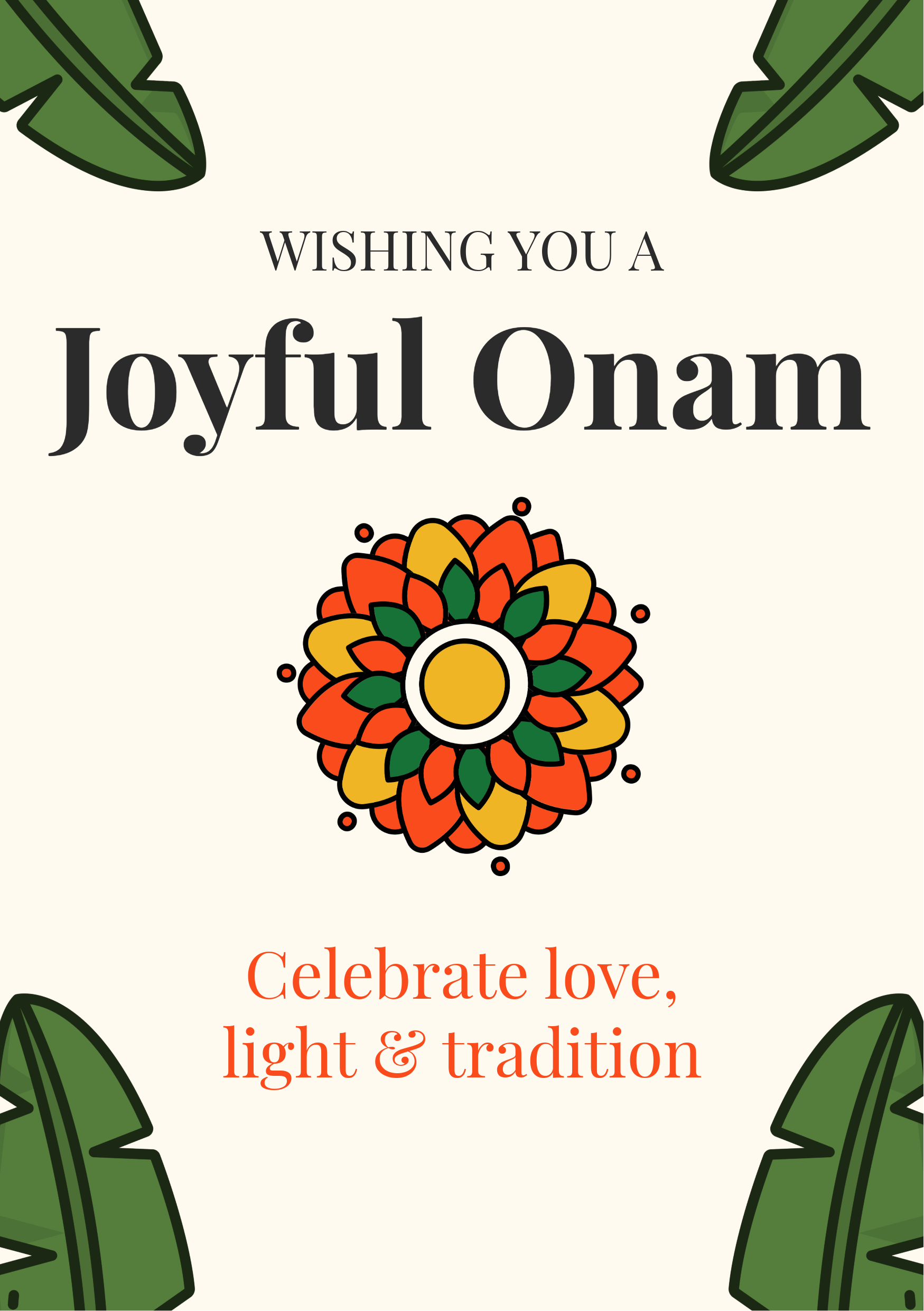 Beige Onam Card