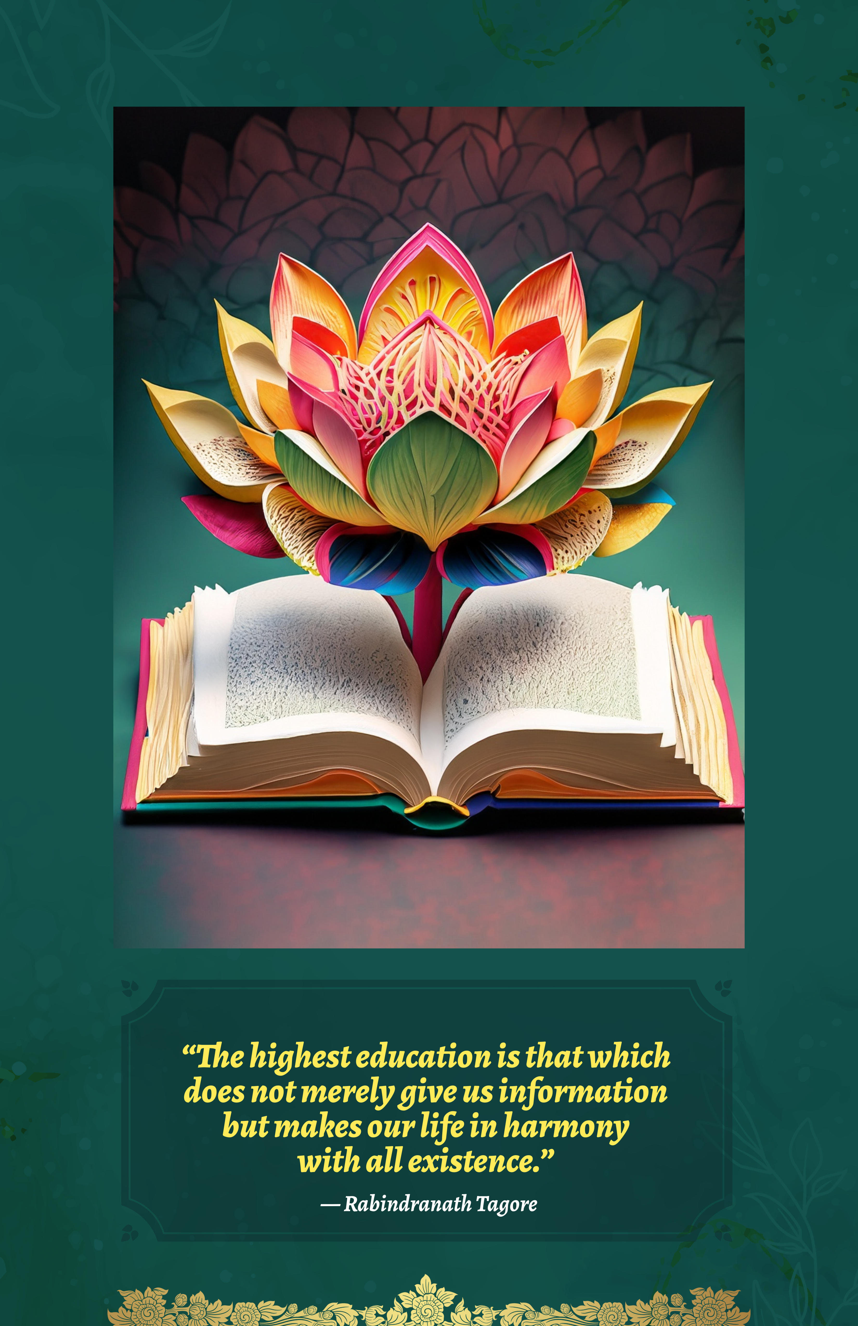 Green Education Motivation Tagore Quote Poster