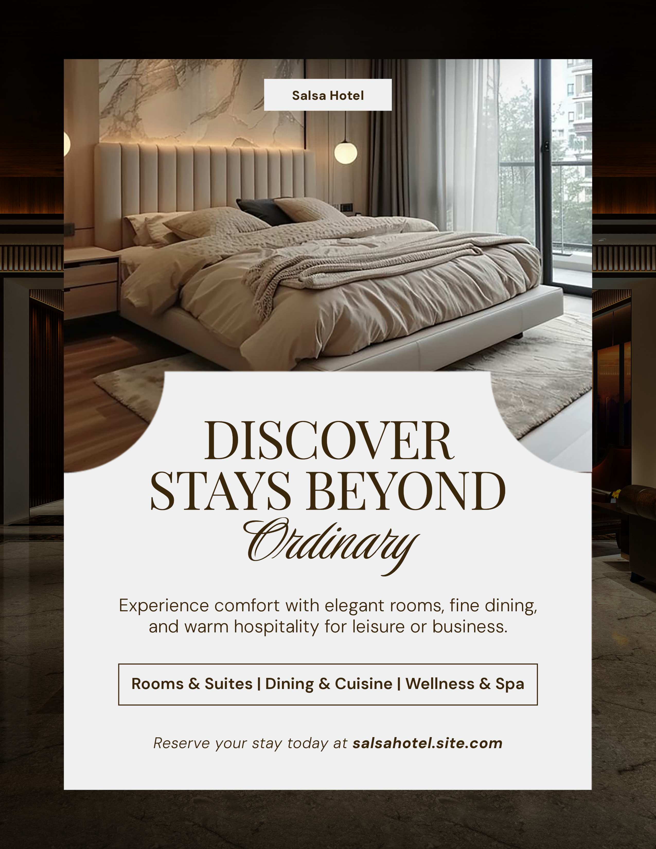 Beige and Brown Hotel Flyer