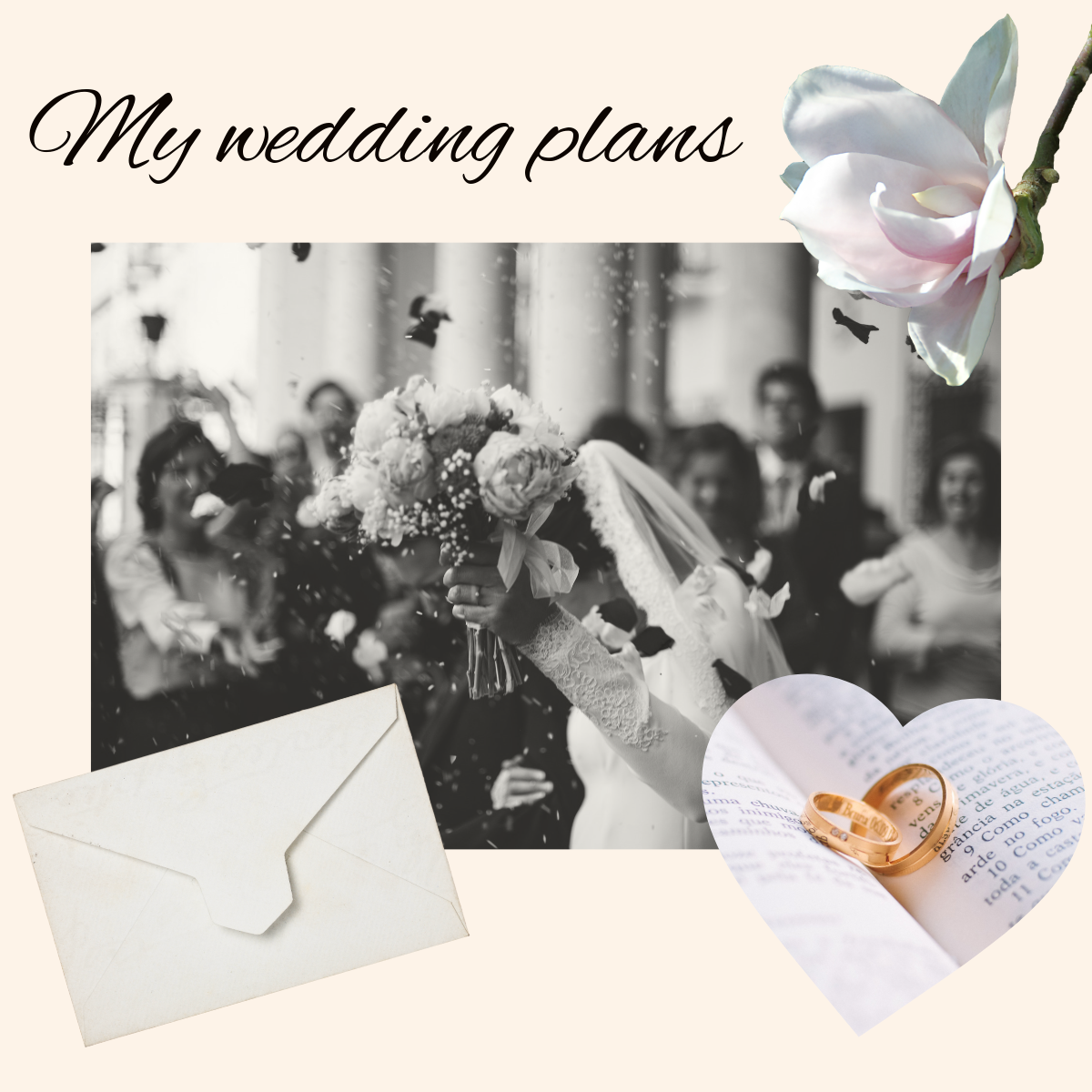 Elegant Cursive and Photo Wedding Plans Instagram Square