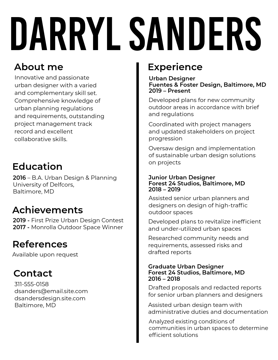 Black & White Minimal Resume
