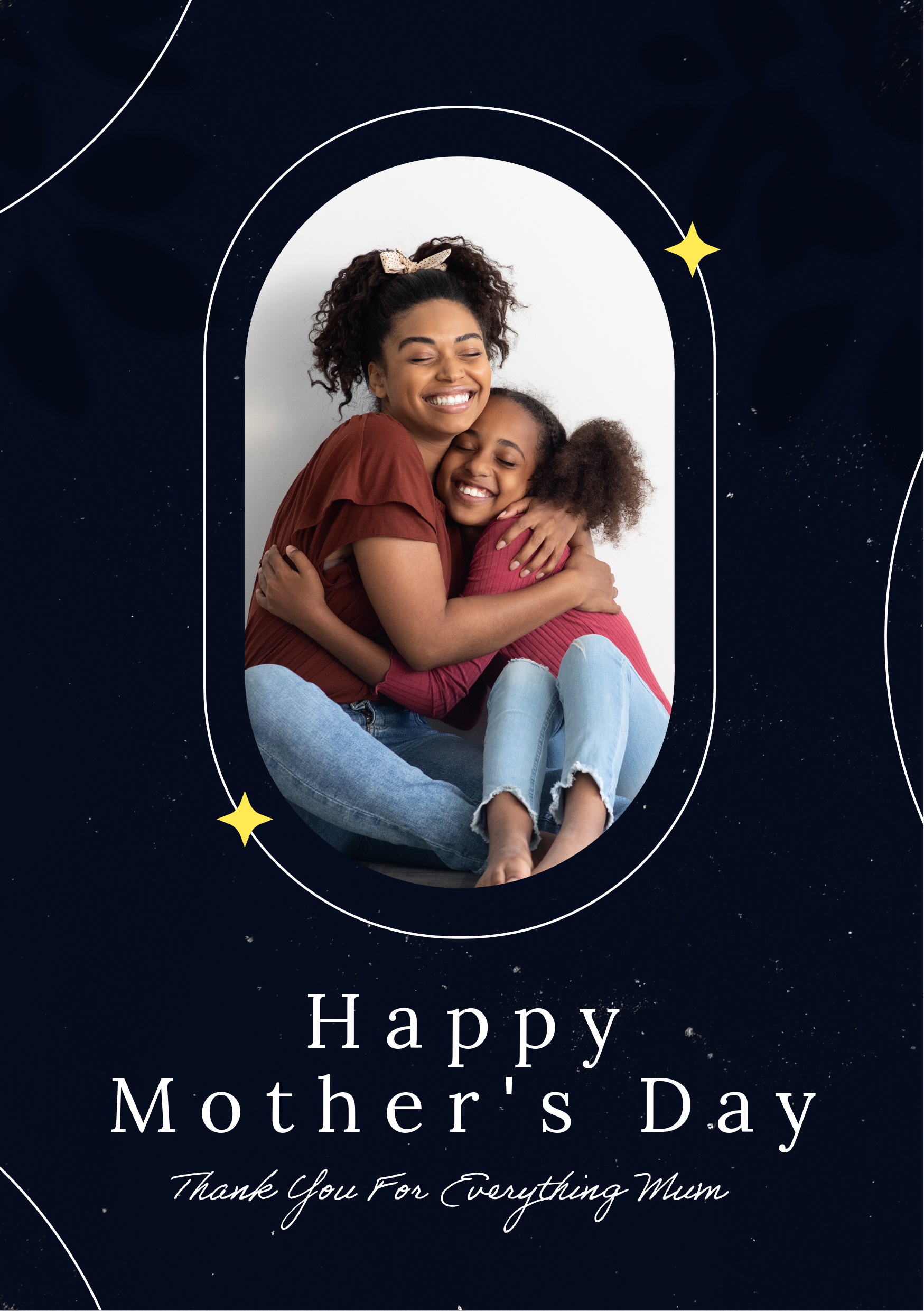Blue and Yellow Mothers Day Card