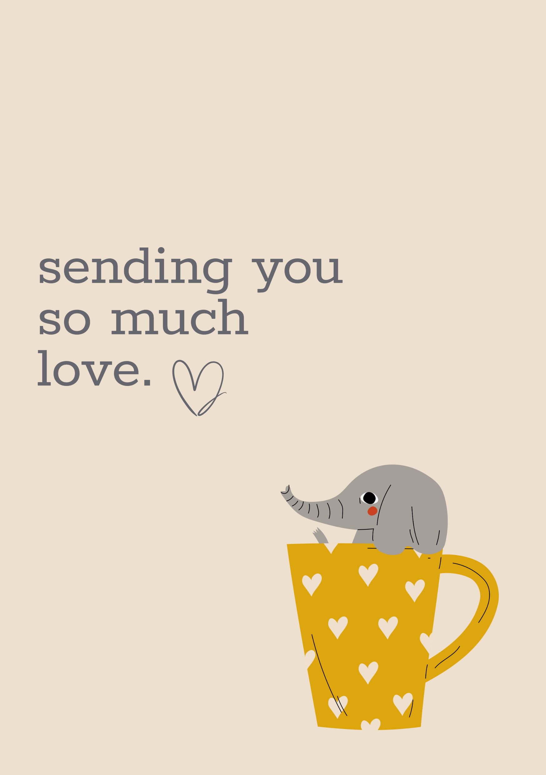 Yellow and Grey Condolence Card A5