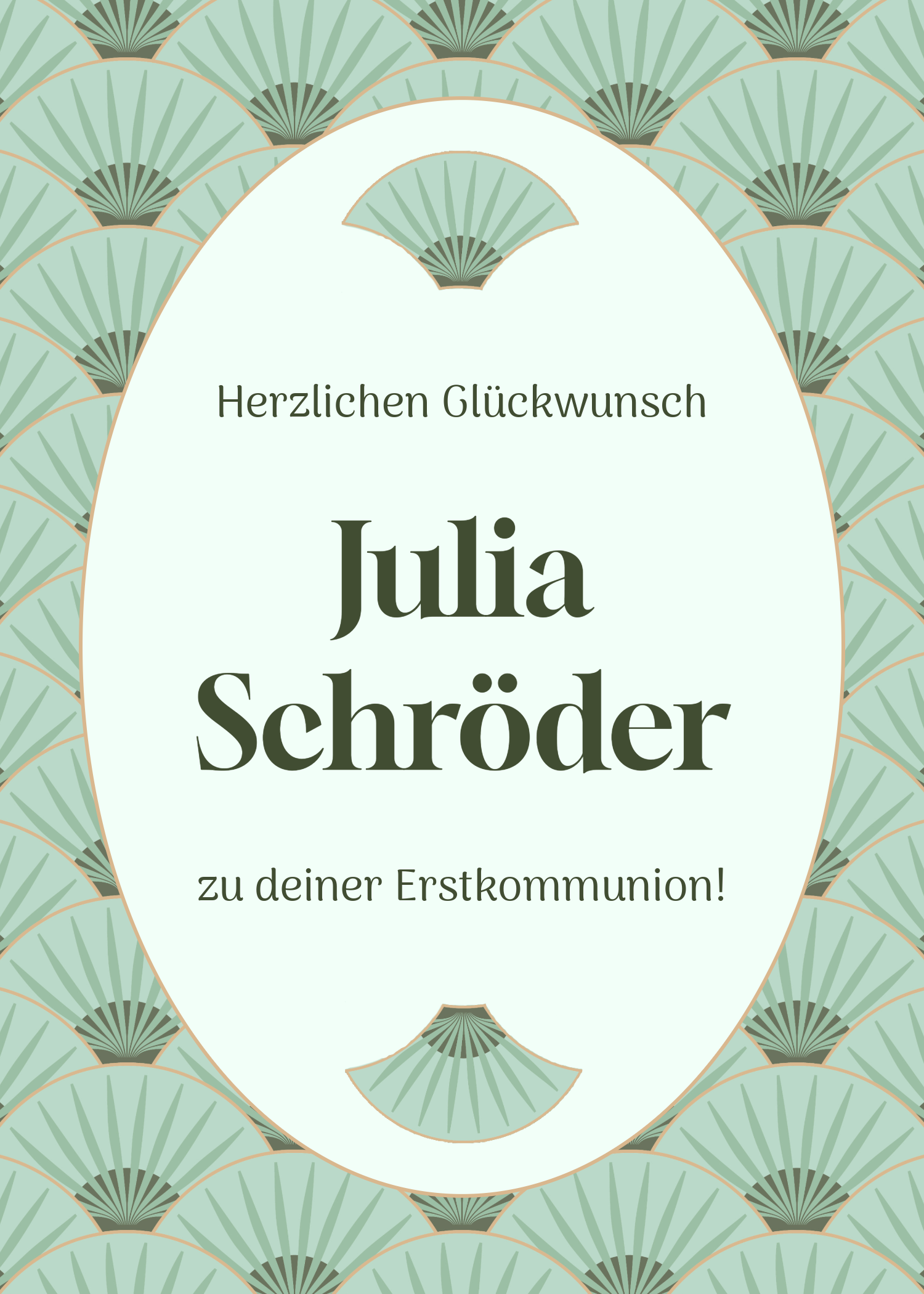 Grüne Kommunionskarte
