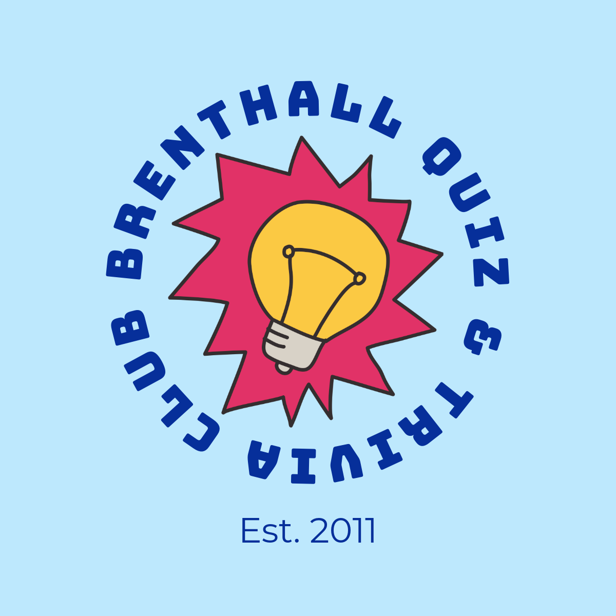 Blue Pink And Yellow Quiz Club Logo