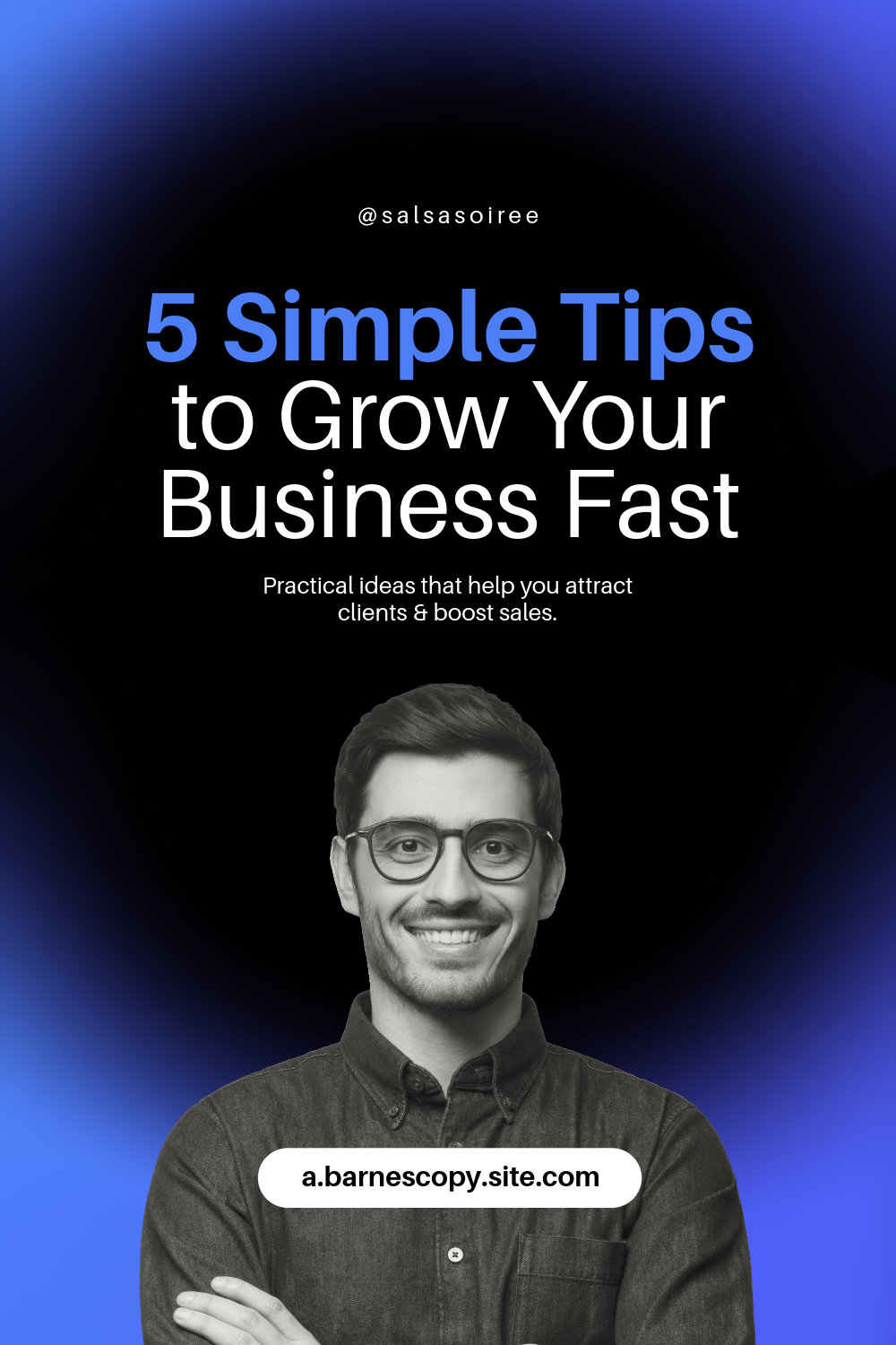 Blue & Black Business Tips Pinterest Post