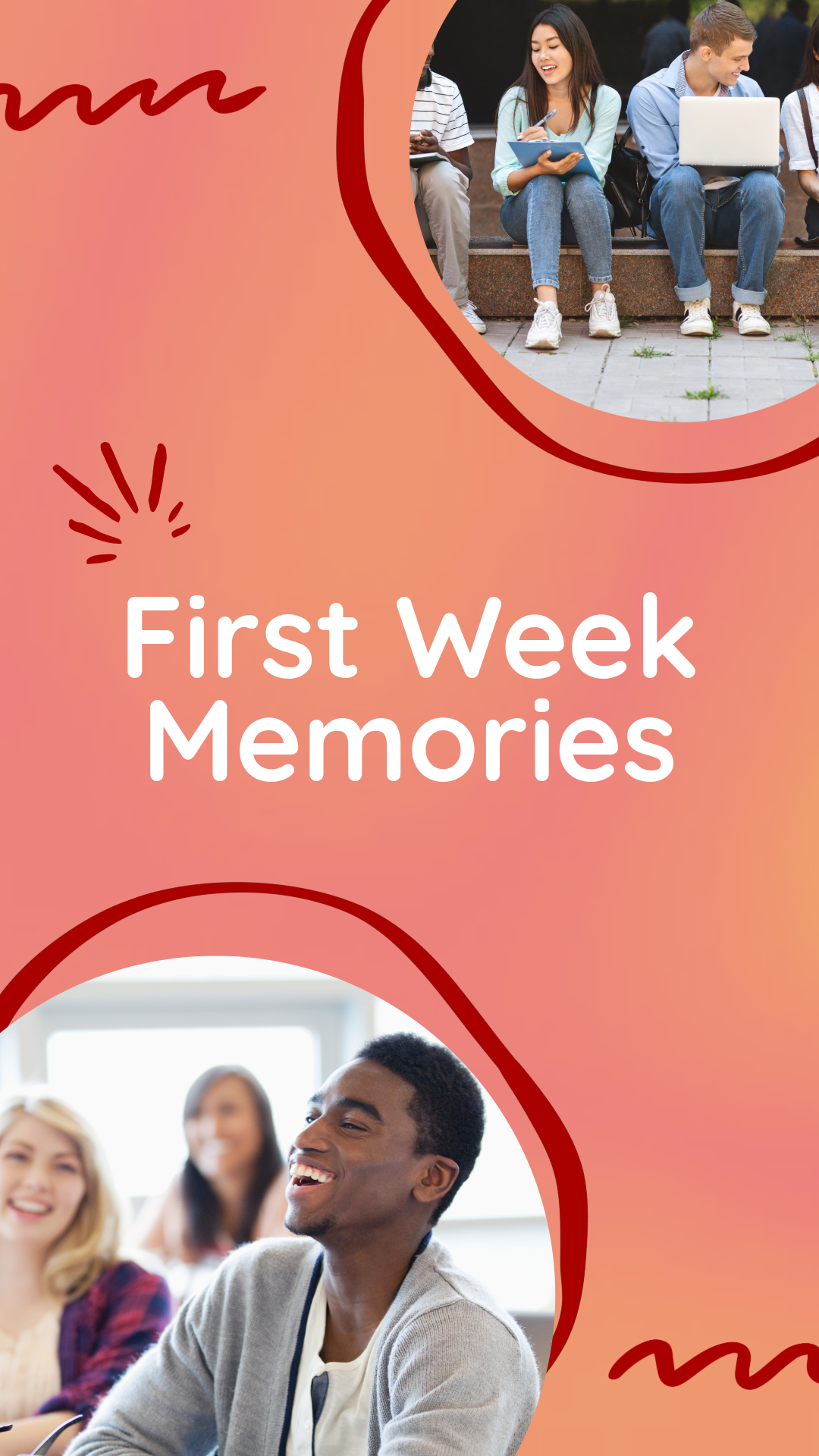 Pink Gradient First Week Memories Facebook Story