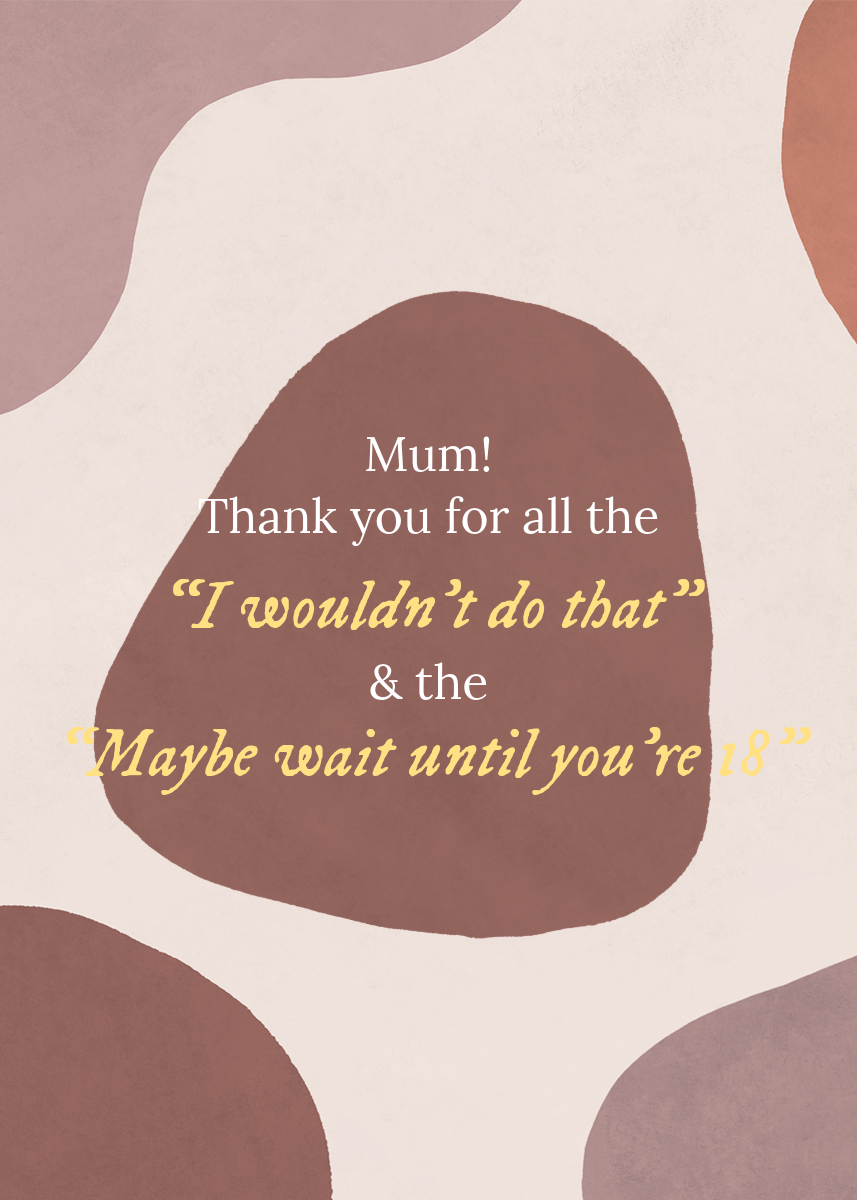 Brown, Cream & Yellow Simple Shapes Mother's Day A5 Greeting Card