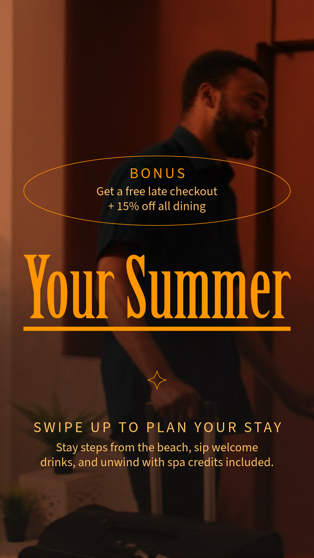 Bright Brown and Ochre Hotel & Resort Summer Instagram Story Ad