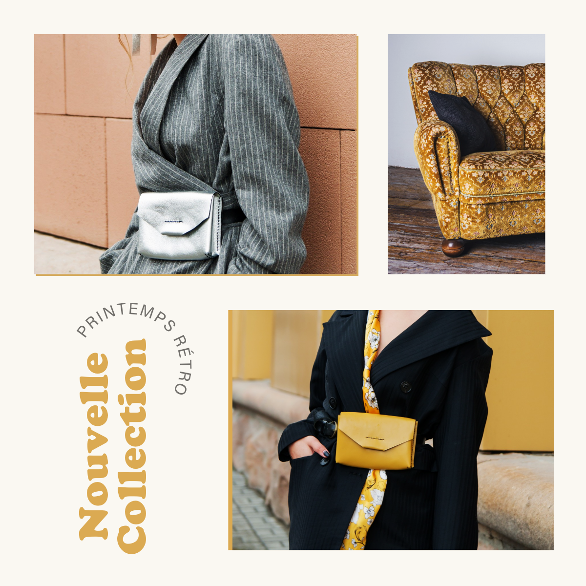 Yellow and Black Grid New Collection Facebook Ad
