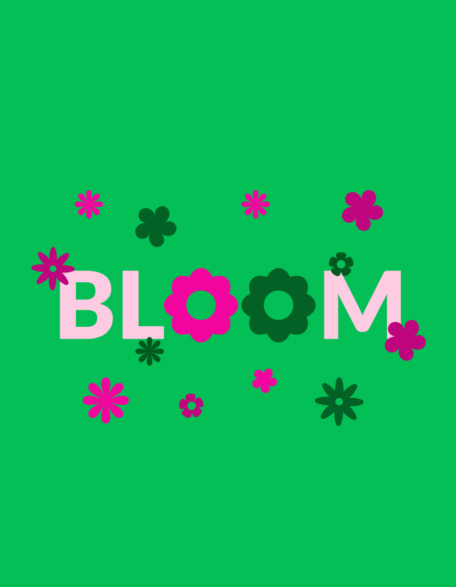 Green and Pink Bright Floral T-Shirt