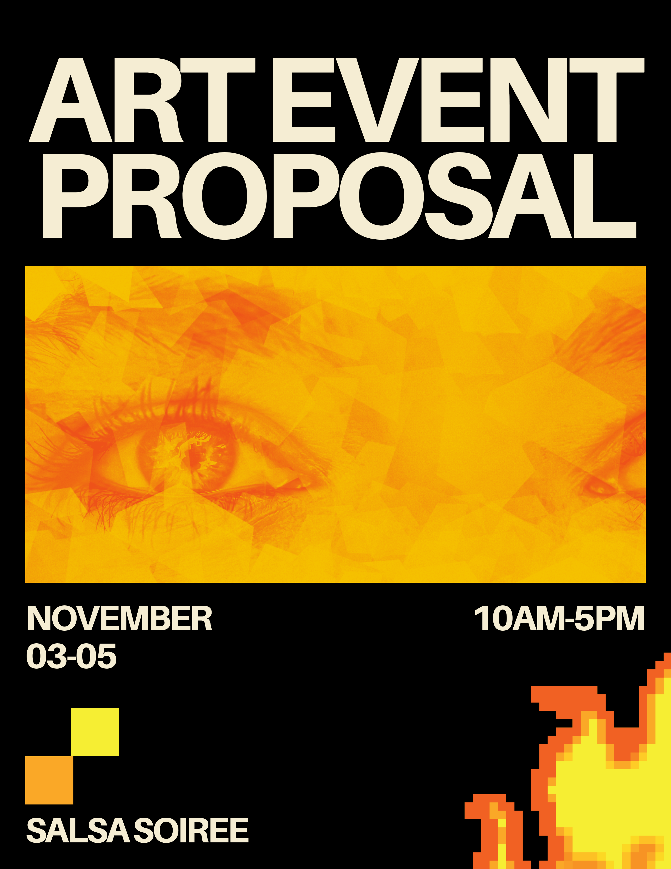 Black And Orange Art Event Proposal Letter