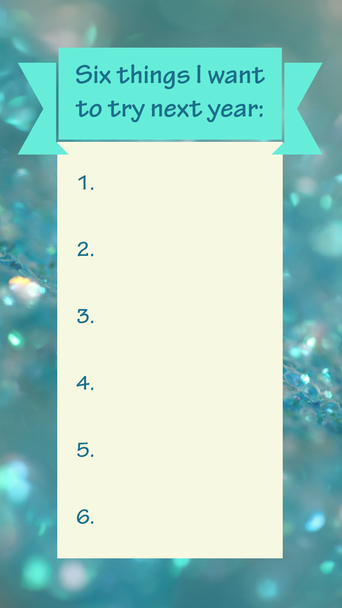 Cyan Glitter New Year Plans Interactive Instagram Story