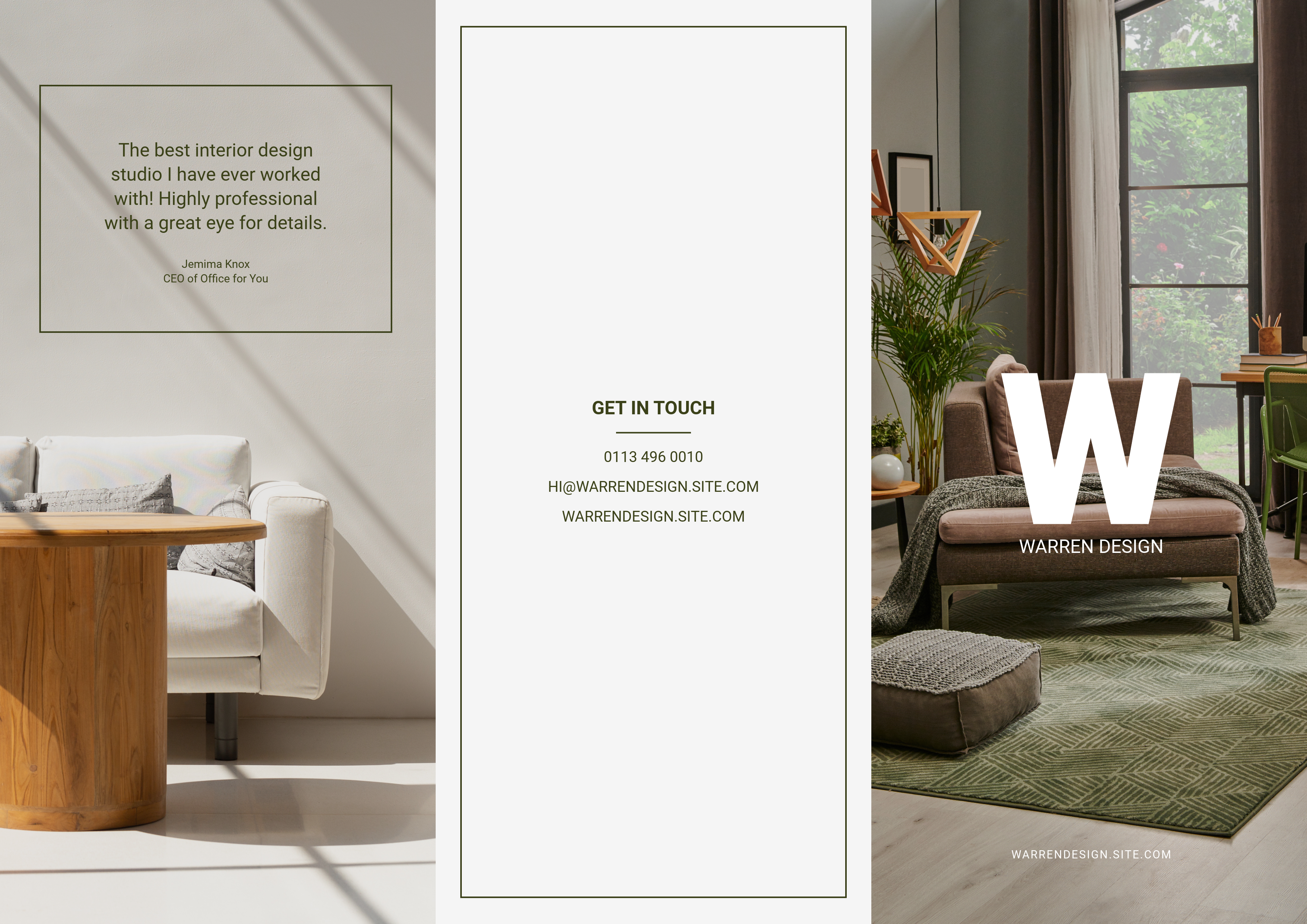 White Interior Design Studio Brochure A4