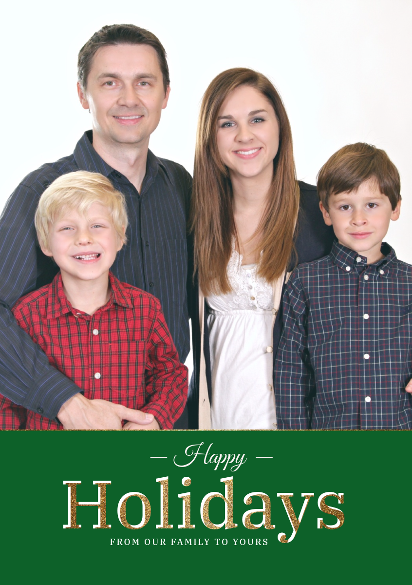Light Toned, Traditional Christmas Card