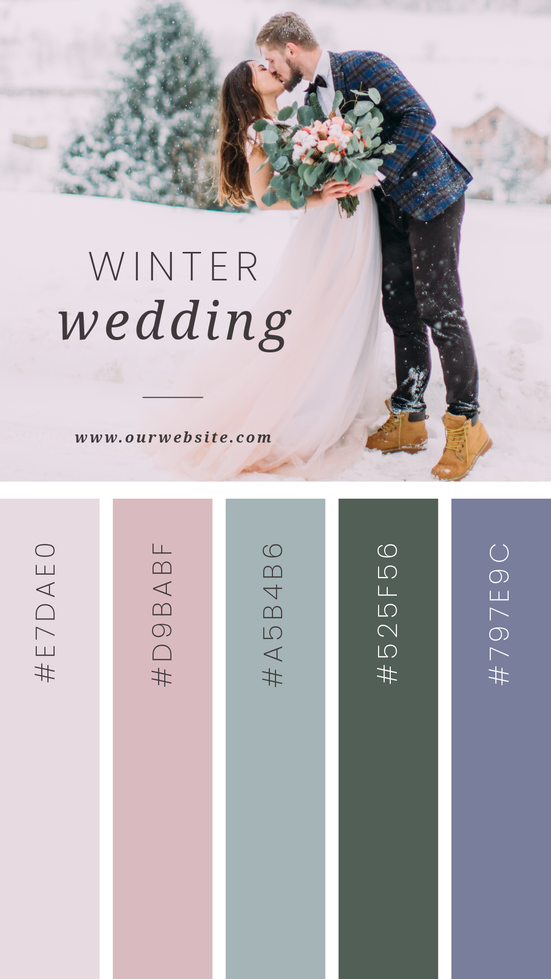 Pastel Organic Winter Wedding Color Palette Instagram Story