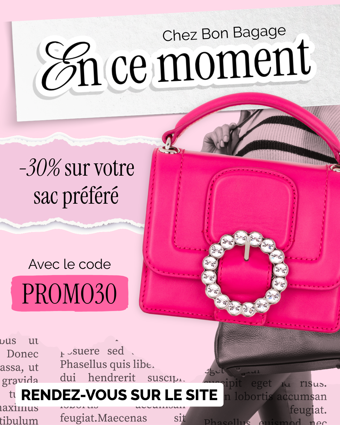 Publicitié Instagram Rose Soldes Sac