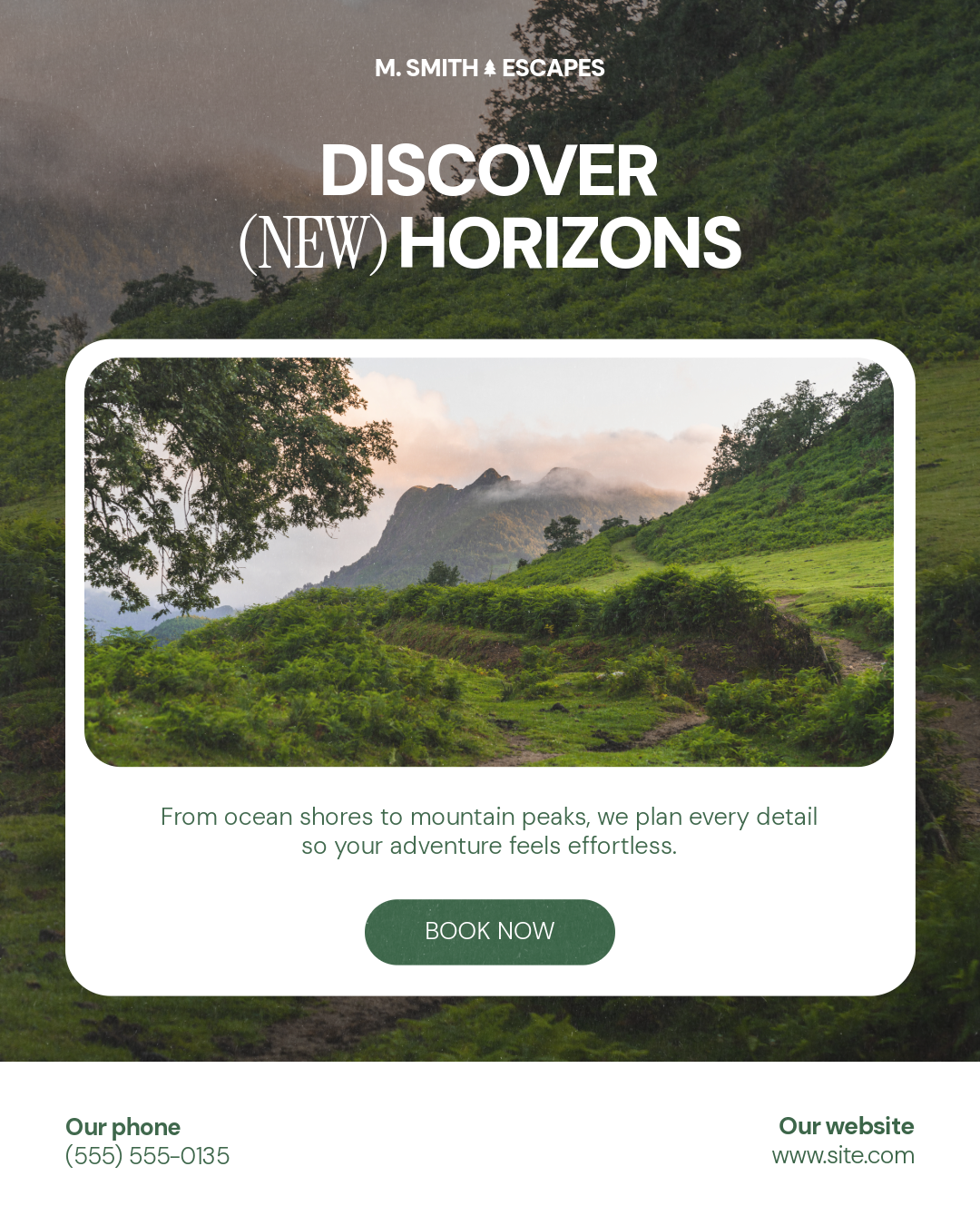 white and green tour journey to mountains instagram post