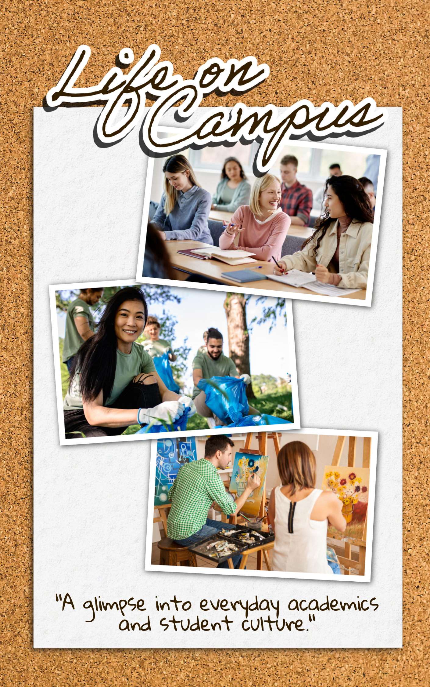 Brown White Campus Life Photo Collage