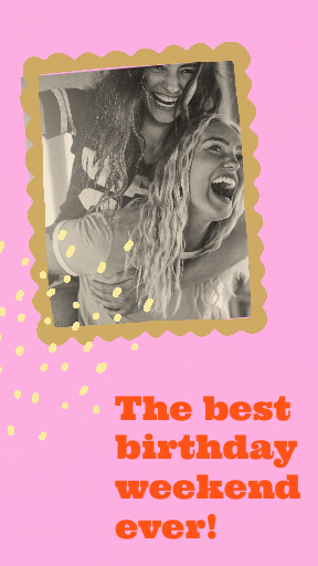 Pink Birthday Weekend Memories Instagram Story