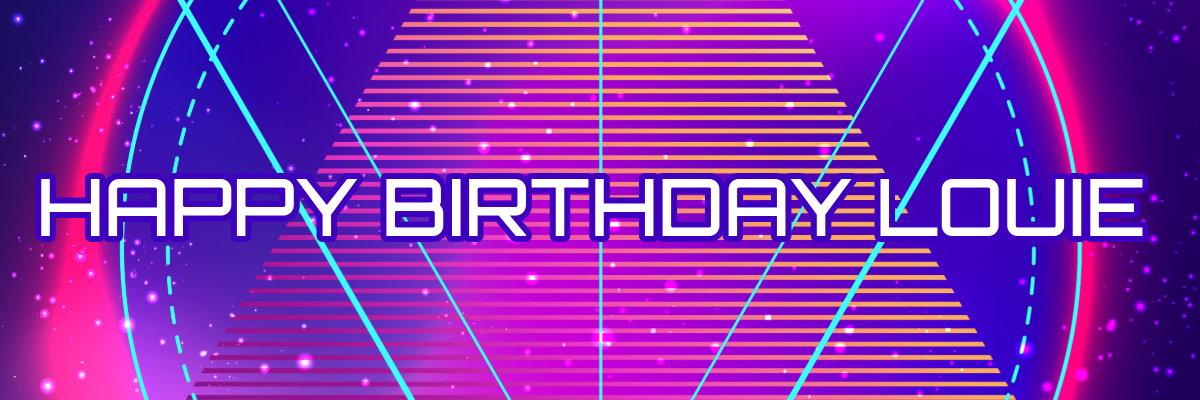 Purple & Blue Space Birthday Banner