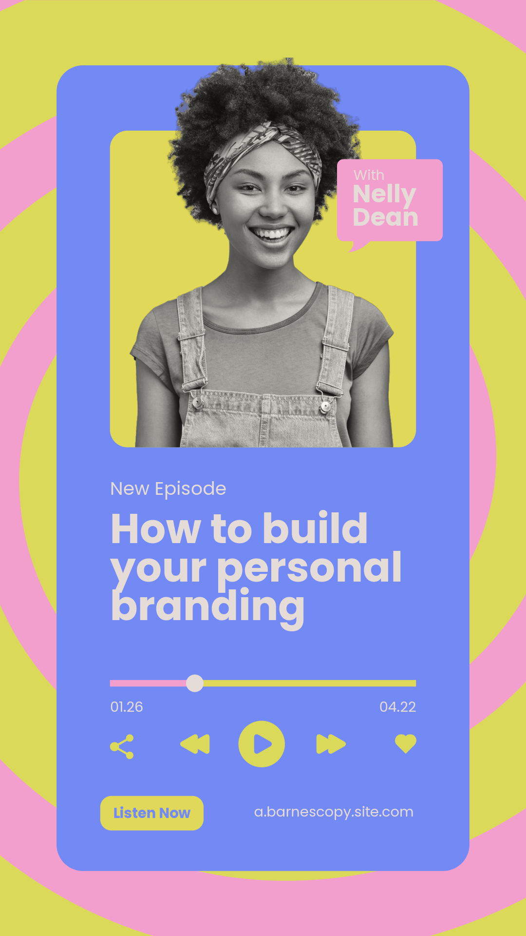 Pink, Blue & Yellow New Episode Podcast Facebook Story