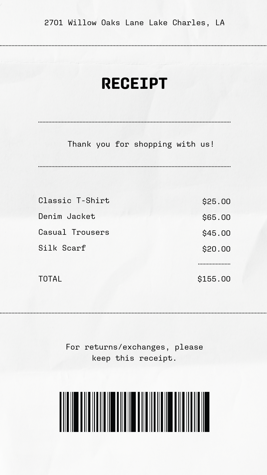 grey and black shopping sale receipt instagram story