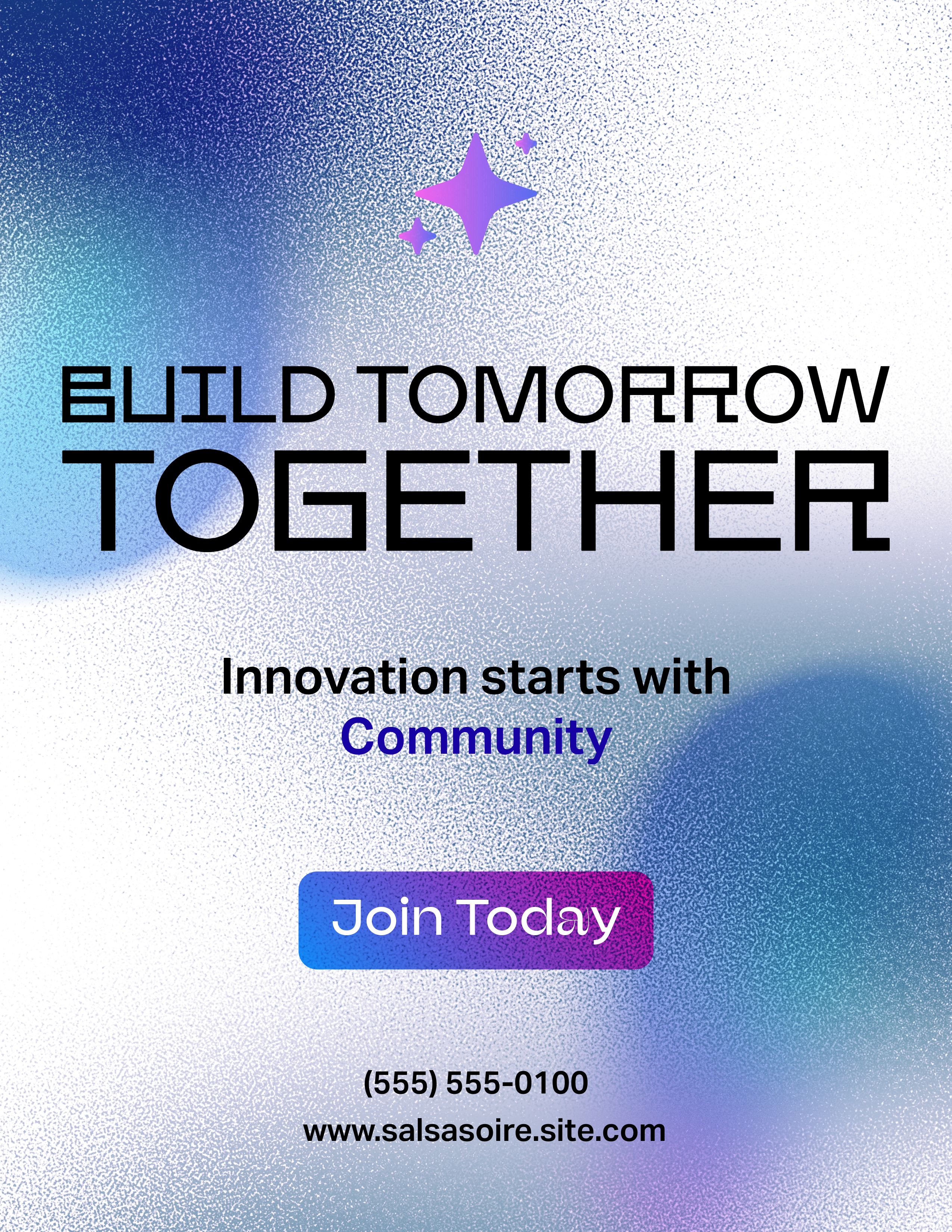 Blue White Build Tomorrow Together Flyer