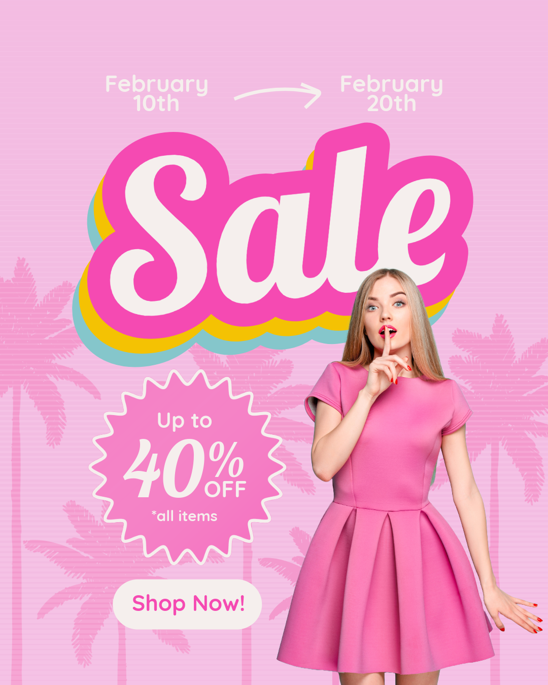 Pink Cute Fashion Sale Promotion Instagram Ad