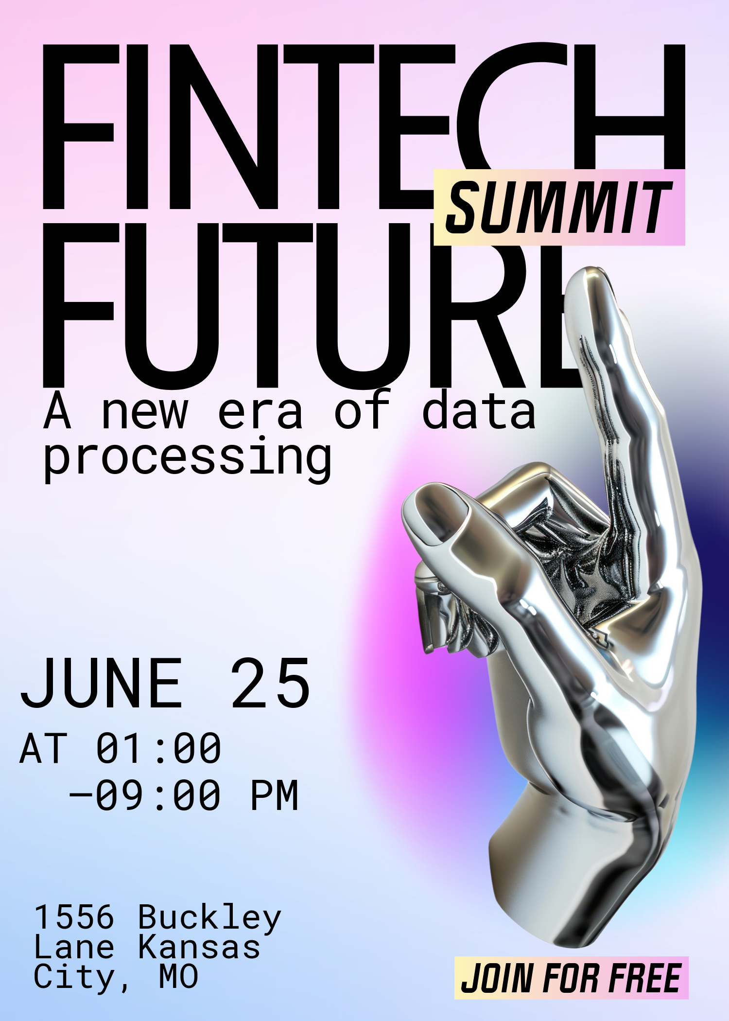 Pink Neon Gradient Tech Summit Invitation